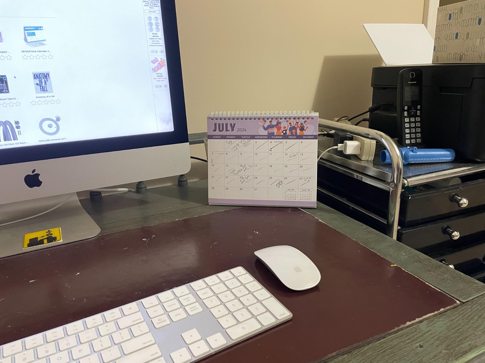 SKYDUE Small Desk Calendar 2026-2027, Jul. 2026 to Dec. 2027, 18 Months Small Desk Calendar with Planner Stickers, 8.5