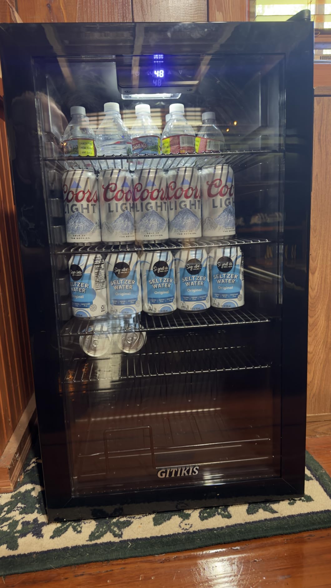 24 Inch Dual Zone Wine and Beverage Refrigerator Cooler Under Counter | Built-in Freestanding Fridge with Glass Door, 88 Cans & 20 Bottles, Digital Temp Control Home Use customer photo 1