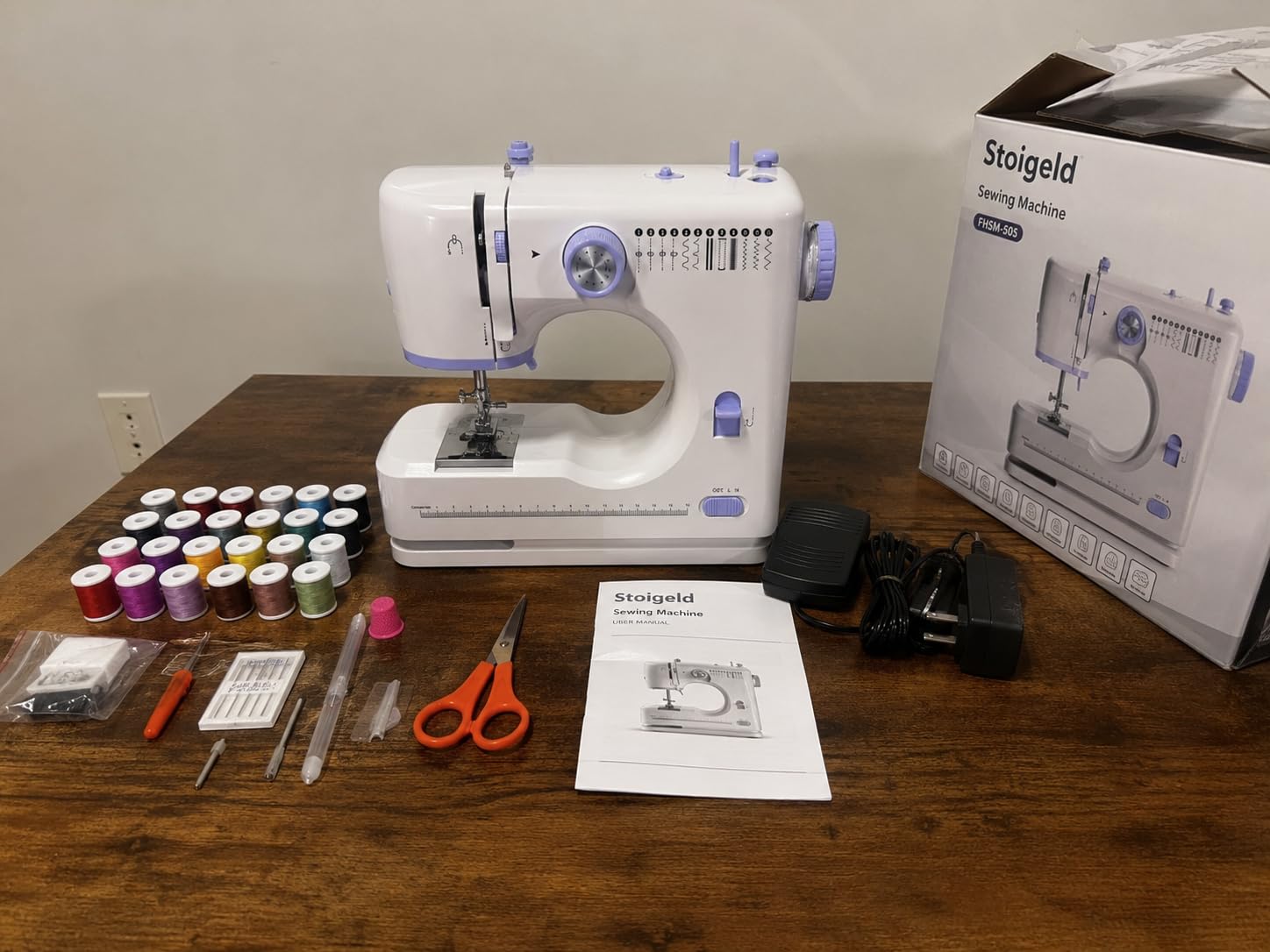 Small Sewing Machine for Beginners, Portable sewing Kit for Light Fabrics customer photo 2
