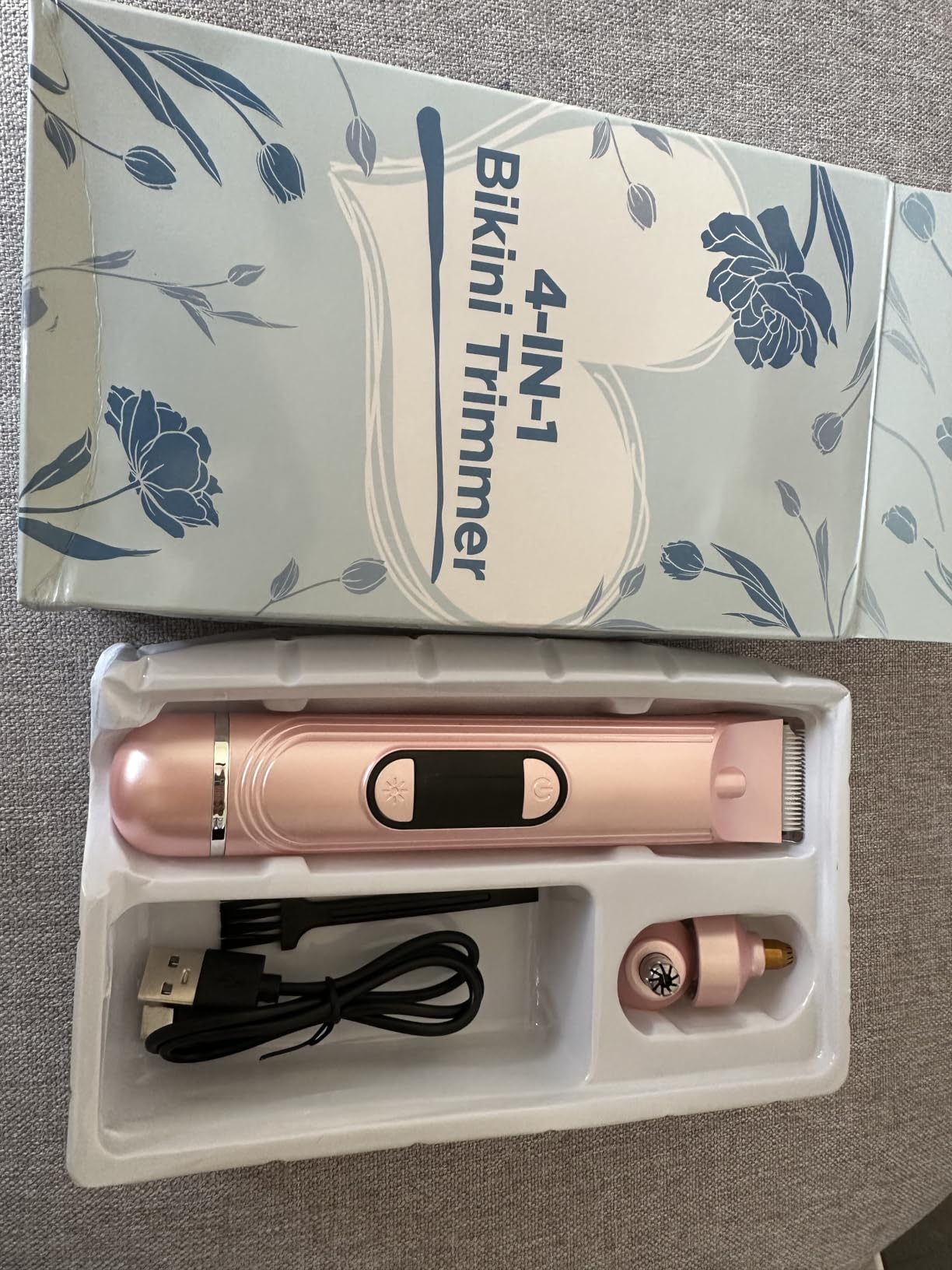 Women's Electric Razor, 4-in-1 Body Hair Remover with LED Light & Display, IPX6 Waterproof Bikini Trimmer, USB Rechargeable Facial Hair Remover and Lady Shaver for Legs, Underarms & Body, Purple customer photo 1