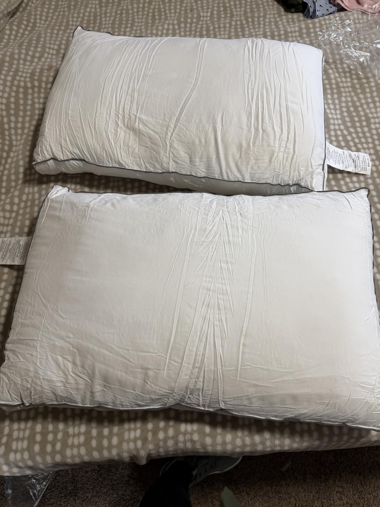 Goose Down Fiber Pillows, Gusseted Pillows Queen Size Set of 2 | Gusseted Goose Down Pillows for Neck Pain, Softness and Support, Relief for Side and Back Sleepers, Luxury Hotel Down Pillows customer photo 1
