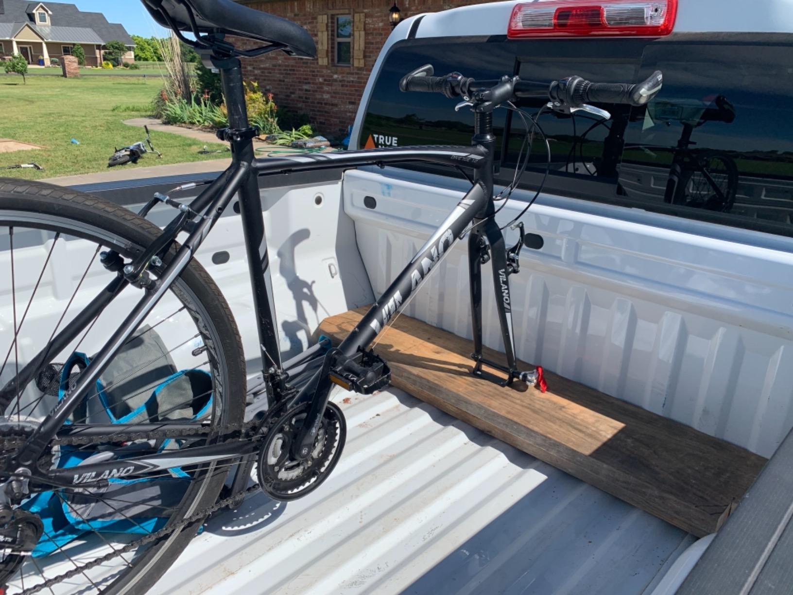 Truck Bed Bike Rack by Delta Cycle - Bike Hitch Lockable Bike Fork Mount Securely Holds 9 x 100mm Skewer Road, MTB, and Hybrid Bicycles - Lockable Quick Release Truck Bed Bike Mount customer photo 1