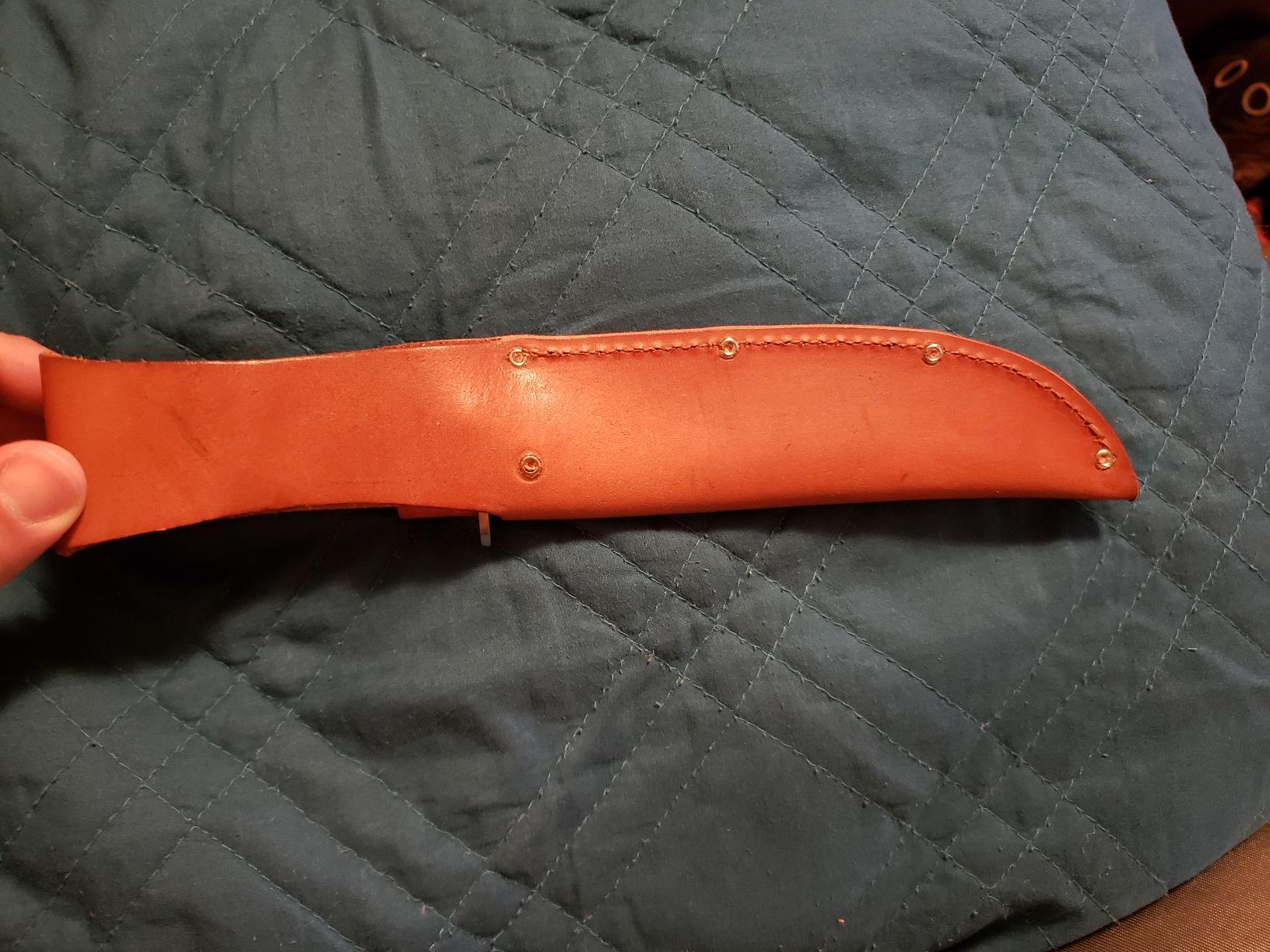 Sheath Fixed Knife Sheath, Brown basketweave leather,Fits up to 6in blade SH1135 / SH210 BROWN customer photo 1