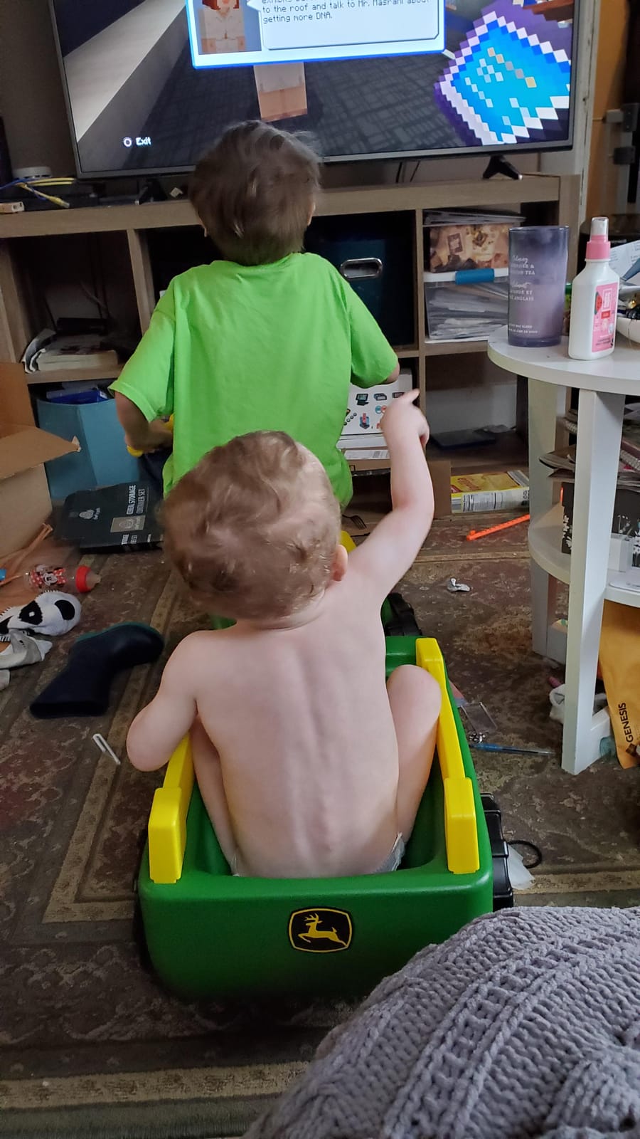 John Deere Ride On Toys Pedal Tractor with Wagon for Kids Aged 18 Months to 3 Years, Green/Yellow customer photo 2
