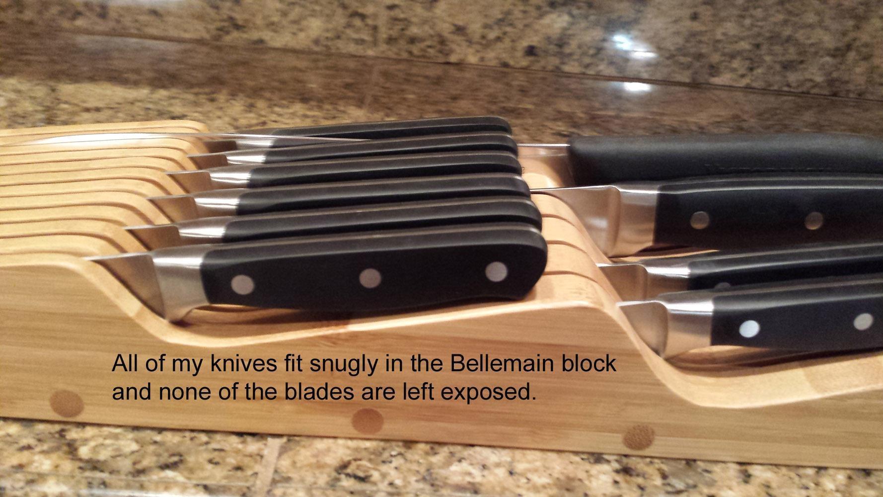 Bellemain 100% Pure Bamboo Knife Drawer Organizer, Knife Block - 16 Slots customer photo 1