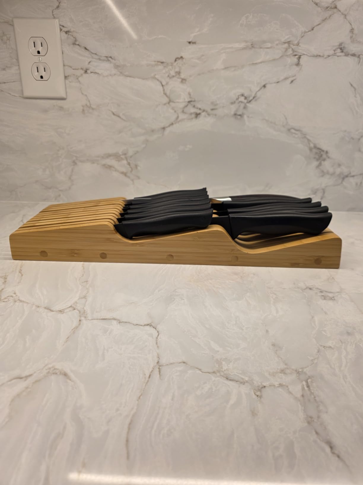 Bellemain 100% Pure Bamboo Knife Drawer Organizer, Knife Block - 16 Slots customer photo 2