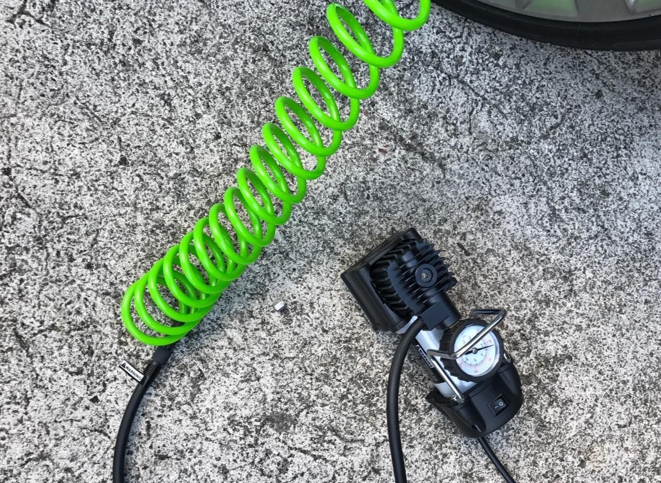 Slime 40045 Home Tire Inflator, Wall Mounted 120V, SUV, 4x4 Air Compressor, Heavy Duty, 2X Pro Power, with Analog 100 psi Dial Gauge, Long Hose and LED Light, 4 min Inflation customer photo 1