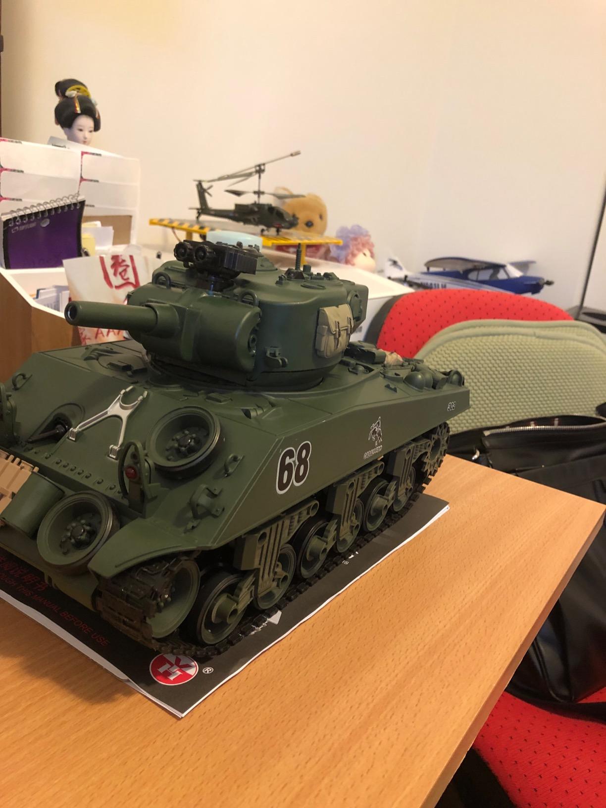 fisca Remote Control Tank, 2.4Ghz 15 Channel 1/20 Sherman M4A3 Main Battle RC Tank that Shoot BBS Airsoft for Kids Age 10 11 12-16 Year Old customer photo 2