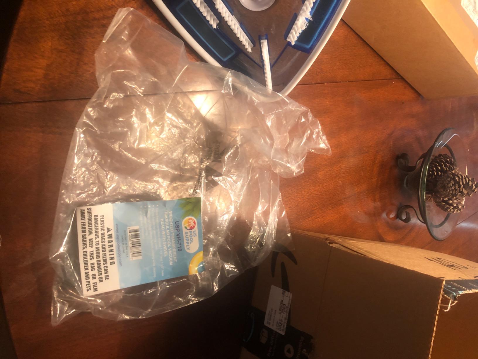 U.S. Pool Supply Weighted Transparent Triangular Pool Vacuum Head, Swivel customer photo 1