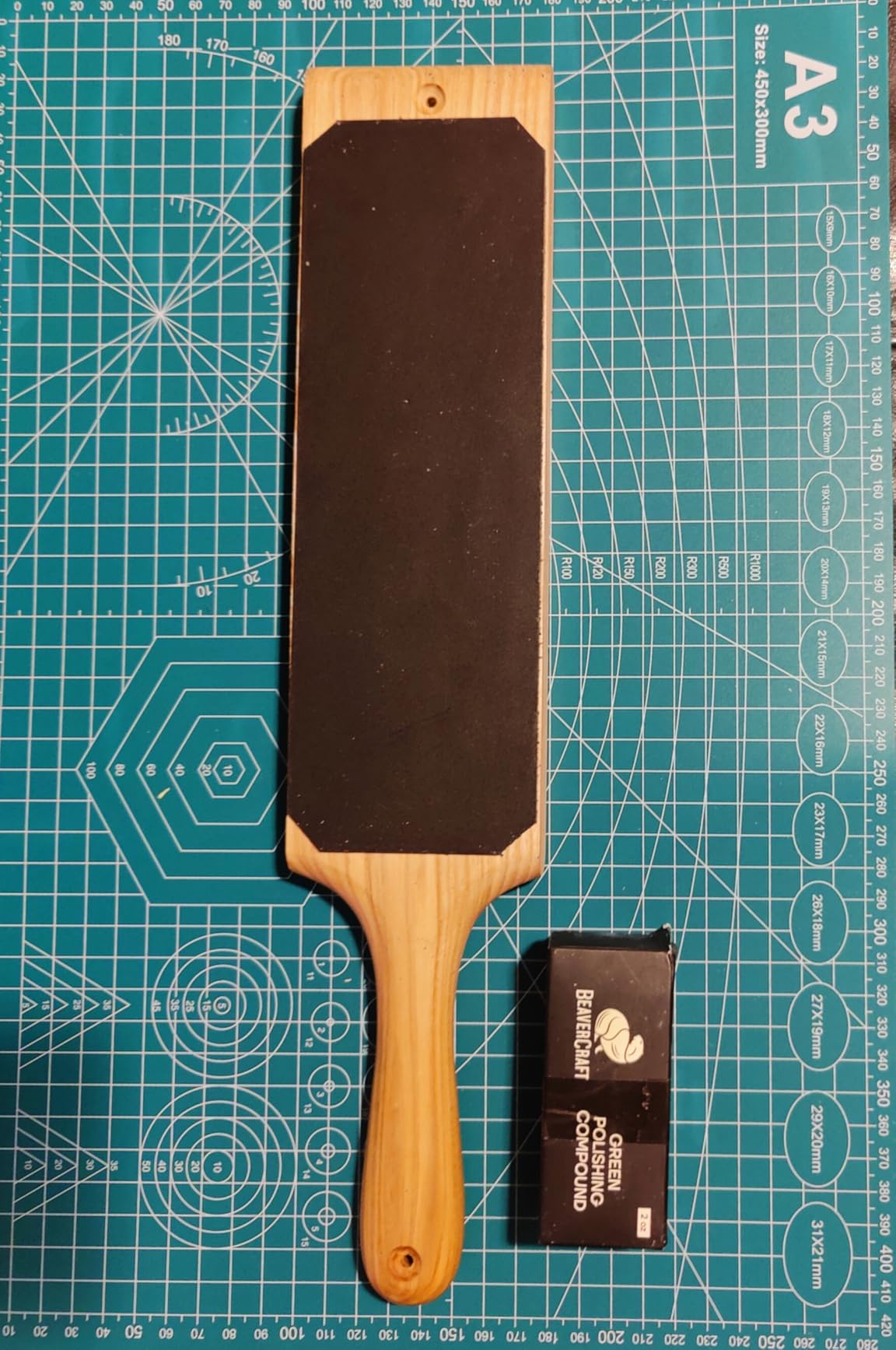 BeaverCraft Leather Strop Kit for Knife Sharpening 15.2