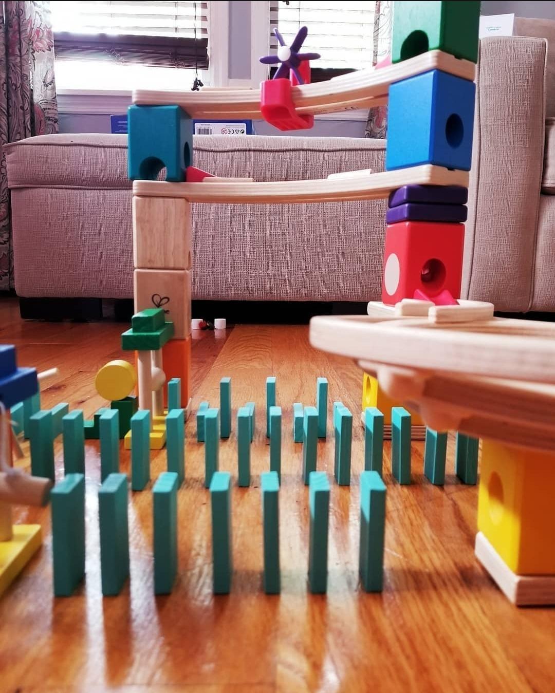 Hape Quadrilla Race to Finish Wooden Blocks with Marble Run Play customer photo 2