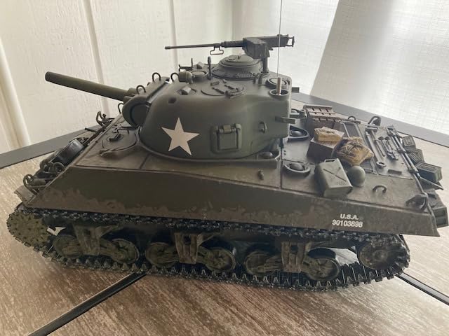 Modified TK7.0 Edition 1/16 2.4ghz Remote Control US M4A3 Sherman Tank Model(360-Degree Rotating Turret)(Steel Gear Gearbox)(3800mah Battery)(Metal Tracks &Sprocket Wheel & Idle Wheel) customer photo 1