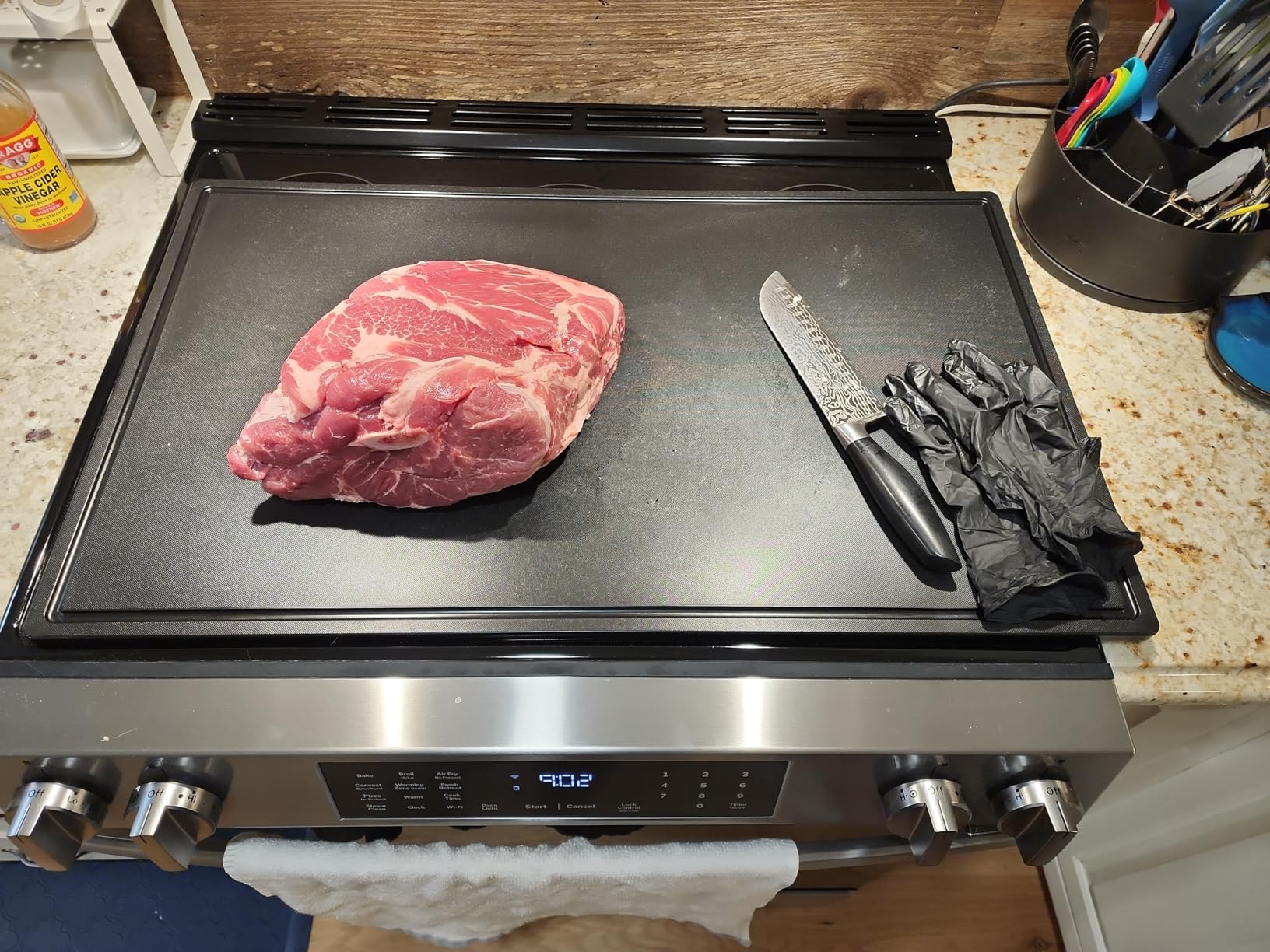 Thirteen Chefs Extra Large 30x18 Inch Cutting Board with Juice Groove - Great for Carving, Fish, Meat and Game – 1/2 Inch Thick White HDPE Plastic, 10 pounds customer photo 2
