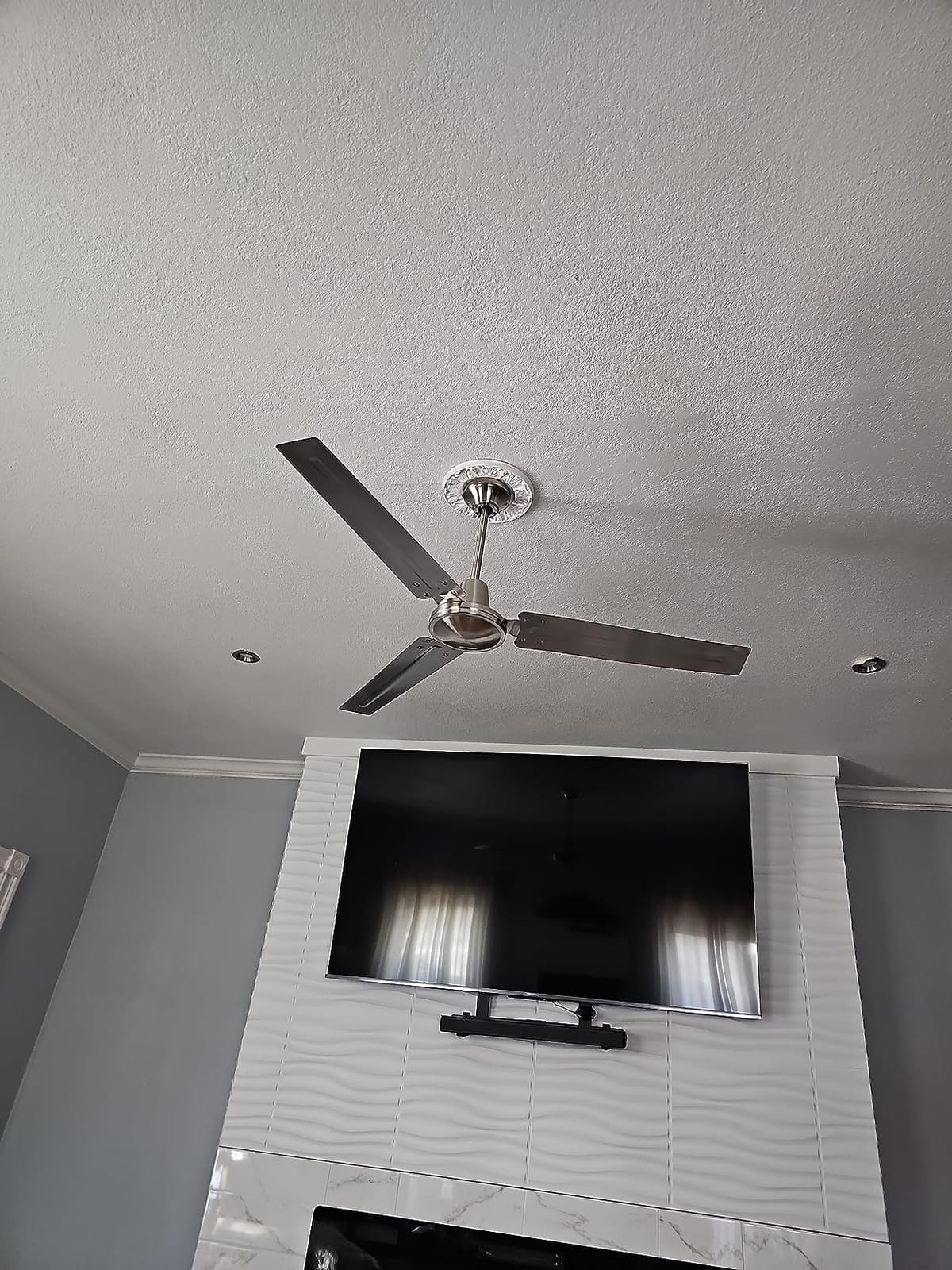 Ciata 2 Pack Garage Ceiling Fan, Shop Ceiling Fan, Commercial Ceiling Fan, Industrial 56 Inch Three Blade Indoor Ceiling Fan, with White Steel Blades in White Finish customer photo 2