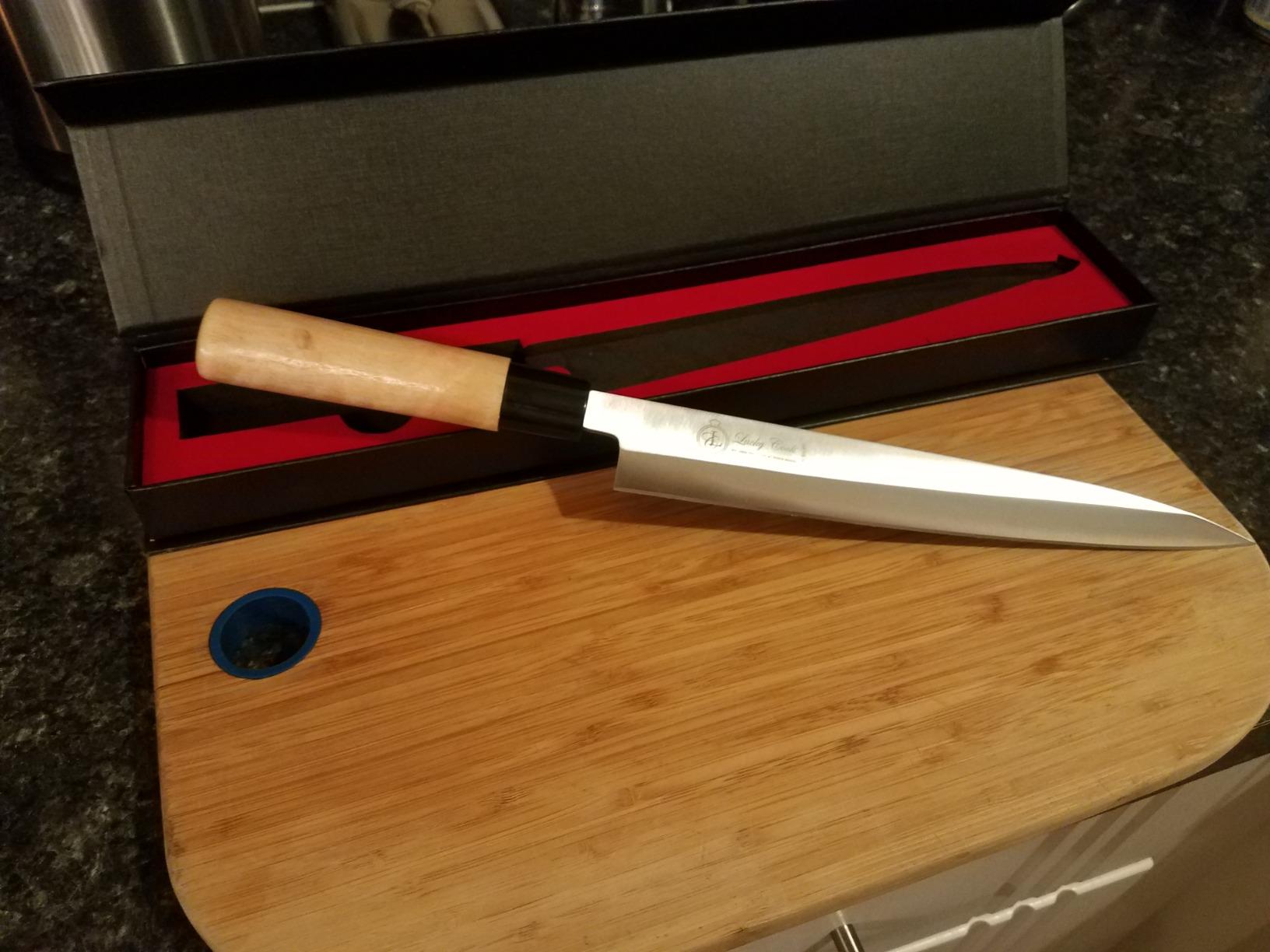 10” Sashimi Sushi Knife – Ultra Sharp Traditional Japanese Sushi Knife for Sashimi, Fish Filleting & Precision Slicing – Premium Stainless Steel Blade, Pakkawood Handle & Gift Box customer photo 2