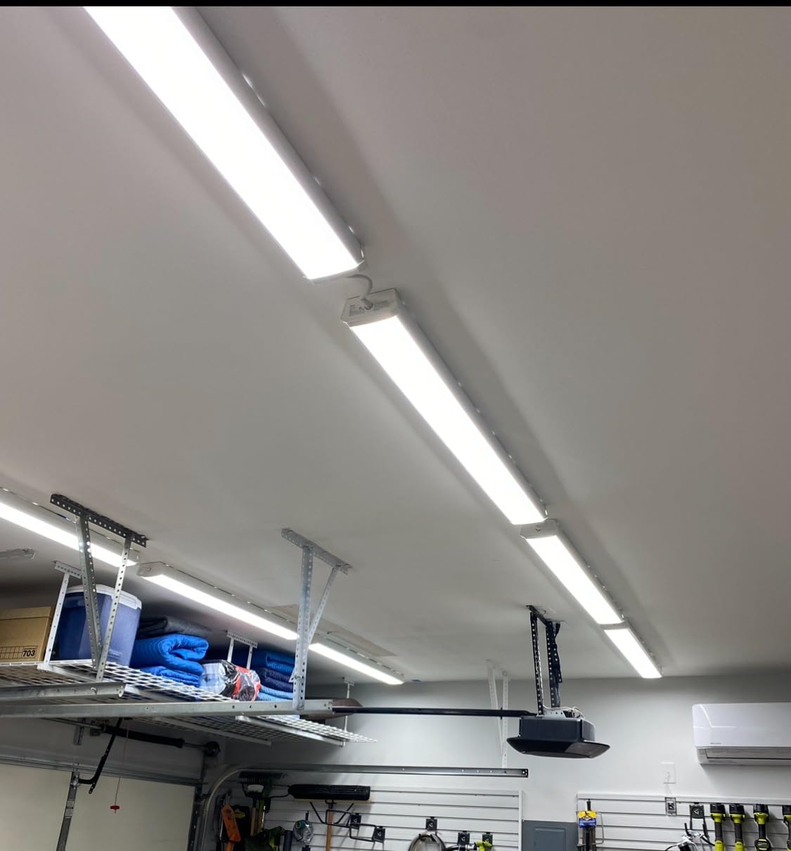 Sunco 6 Pack LED Shop Lights 4ft, Wraparound Fixtures, 40W=300W, Linkable customer photo 1