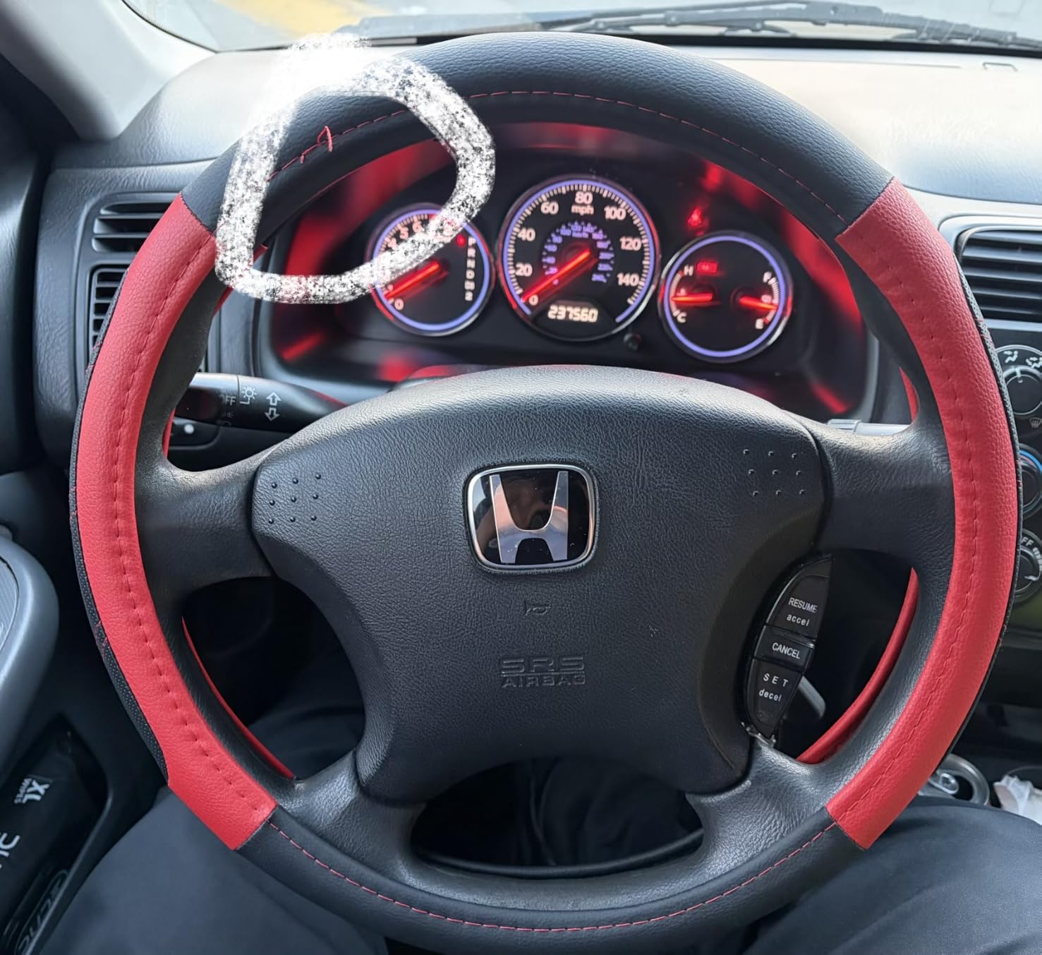 Elantrip Leather Large Steering Wheel Cover 15 1/2 to 16 inch Soft Grip Breathable for Car Truck SUV Jeep Anti Slip Black and Gray customer photo 1