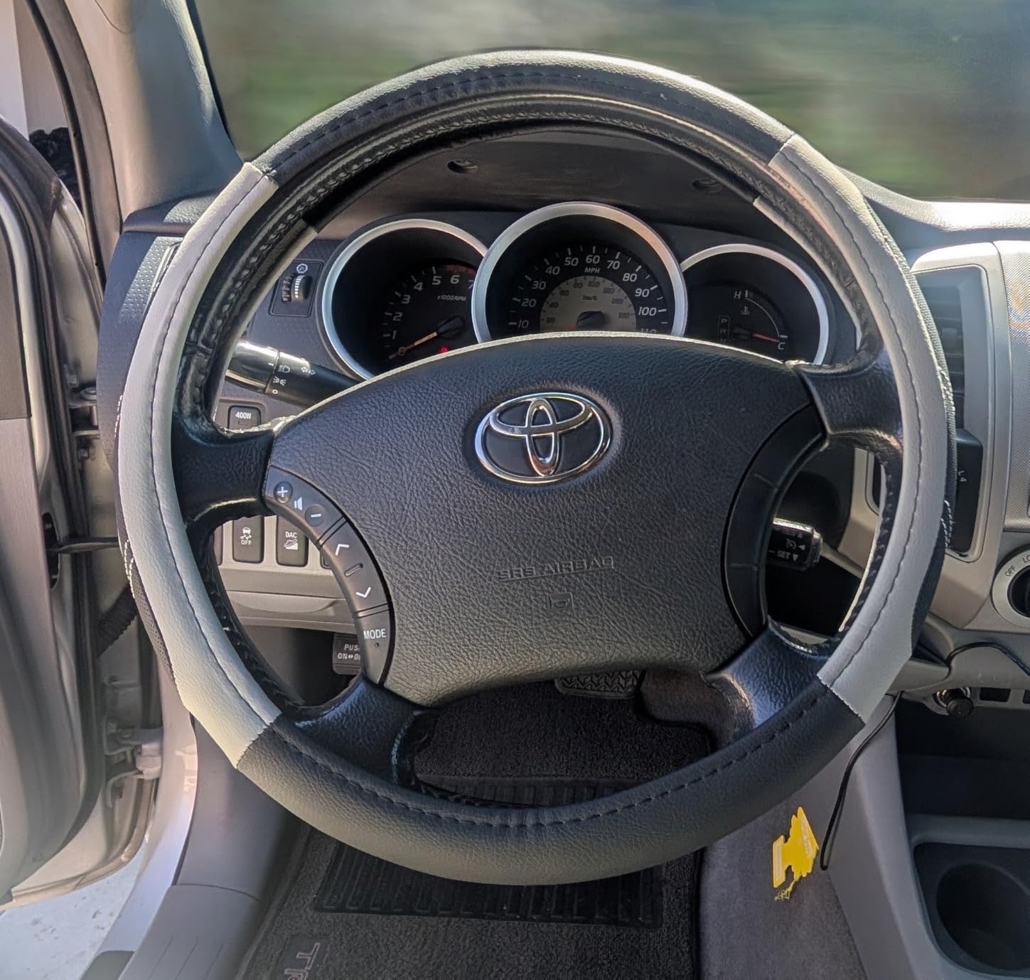Elantrip Leather Large Steering Wheel Cover 15 1/2 to 16 inch Soft Grip Breathable for Car Truck SUV Jeep Anti Slip Black and Gray customer photo 2