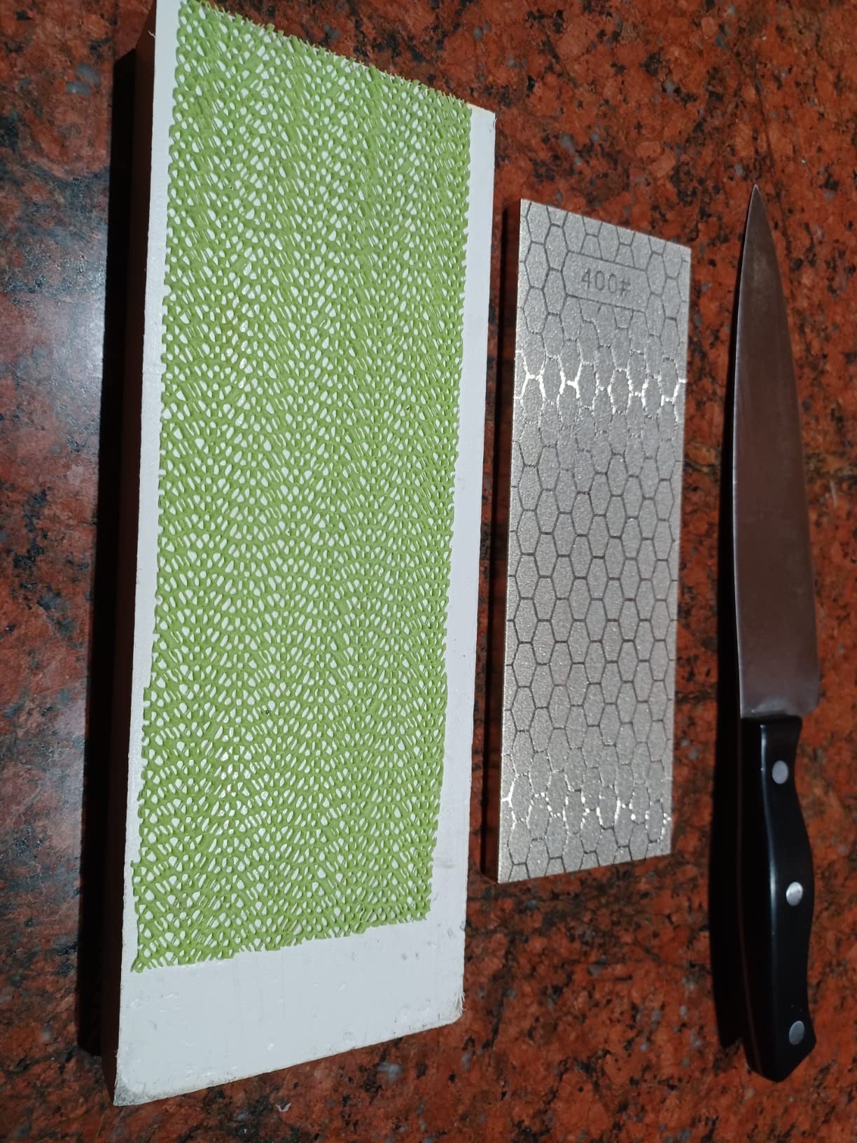 S SATC Diamond Sharpening Stone 2 Side Grit 400/1000 Diamond Plate Honing Stone 8-inch Hone Sharpener White customer photo 1