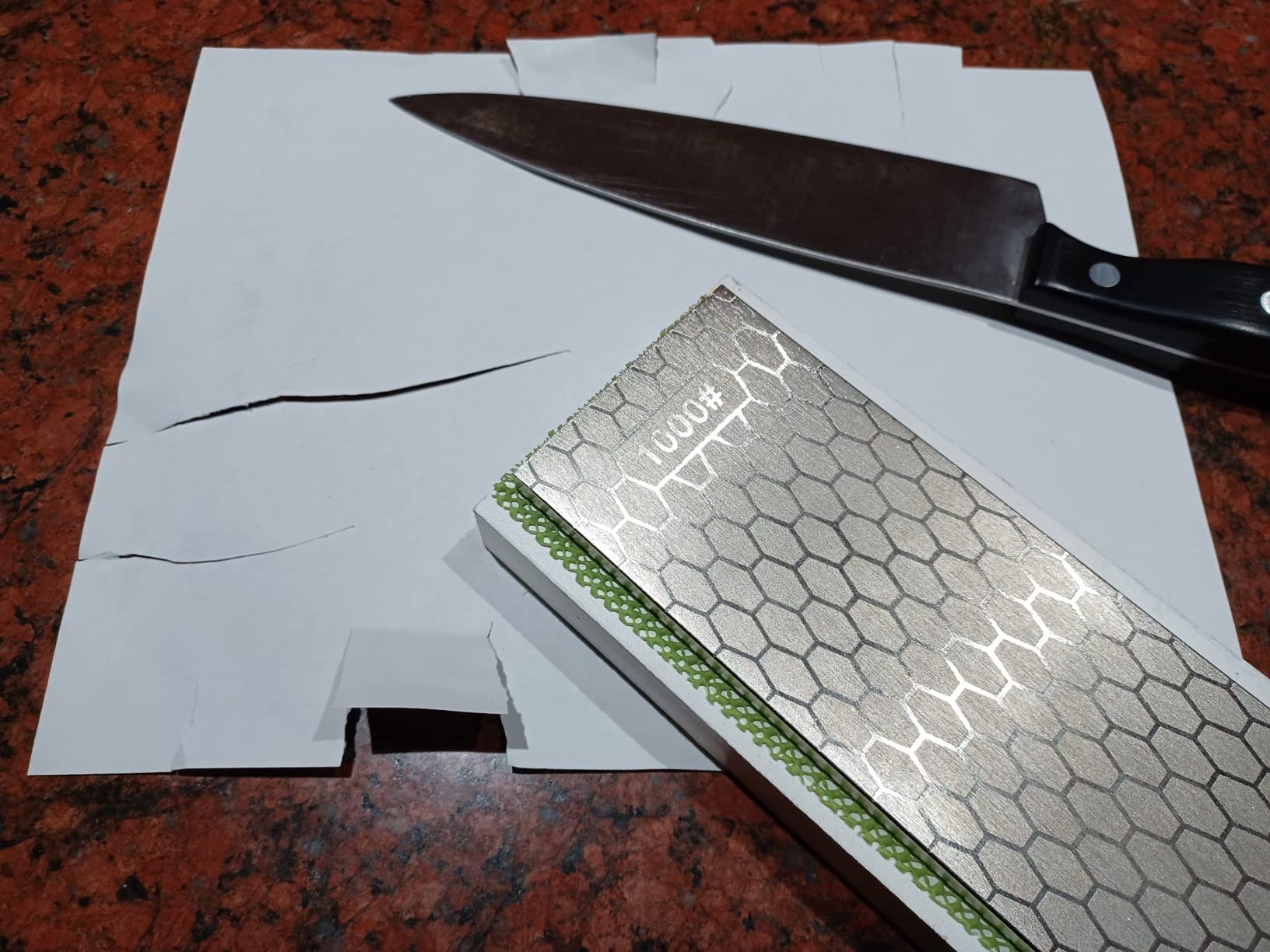 S SATC Diamond Sharpening Stone 2 Side Grit 400/1000 Diamond Plate Honing Stone 8-inch Hone Sharpener White customer photo 2