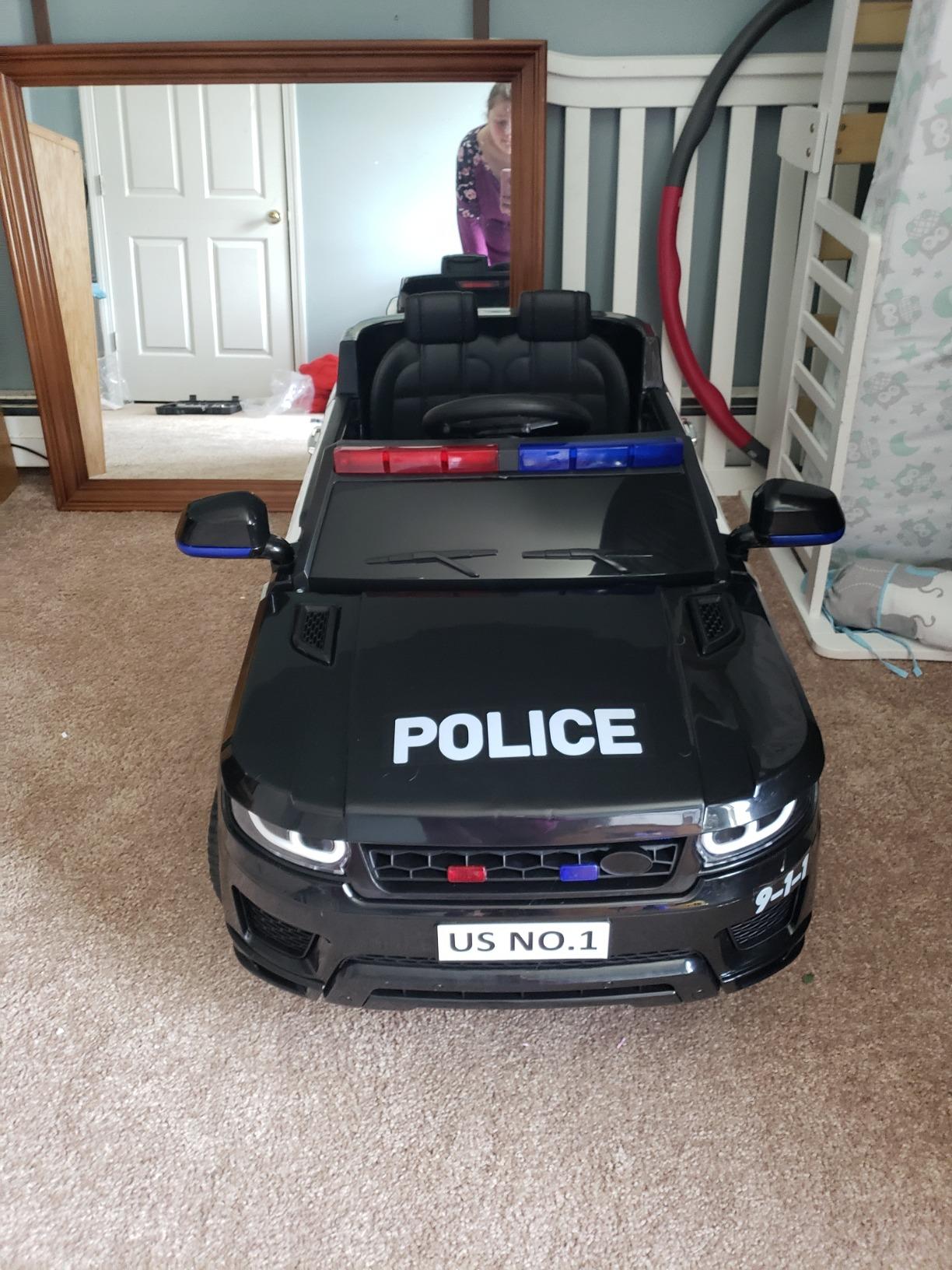TOBBI Kid Car Electric Ride on Police for Toddlers to Drive with Bluetooth customer photo 2