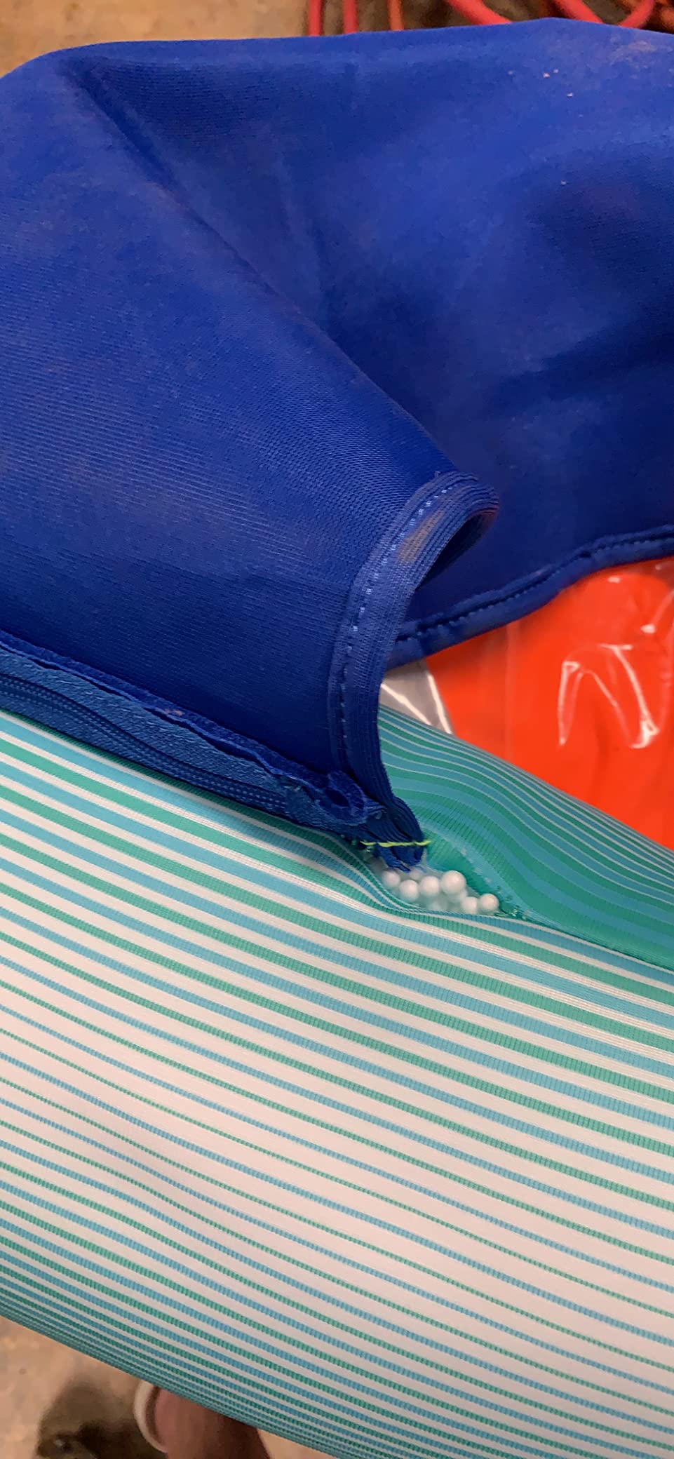 Big Joe Noodle Sling No Inflation Needed Pool Seat with Armrests, Blurred Blue Double Sided Mesh, Quick Draining Fabric, 3 feet customer photo 1