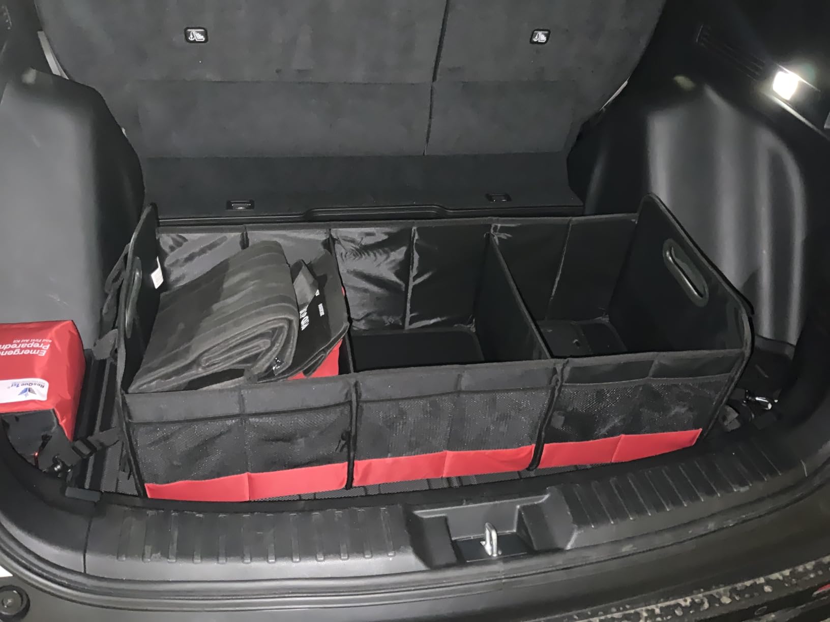 Simniam Car Trunk Organizer with Insulated Grocery Bag- 110L High Capacity Car Storage Box, with 4 Compartments, Reflective Strip, Cover, for Auto, SUV, Truck, Minivan customer photo 2