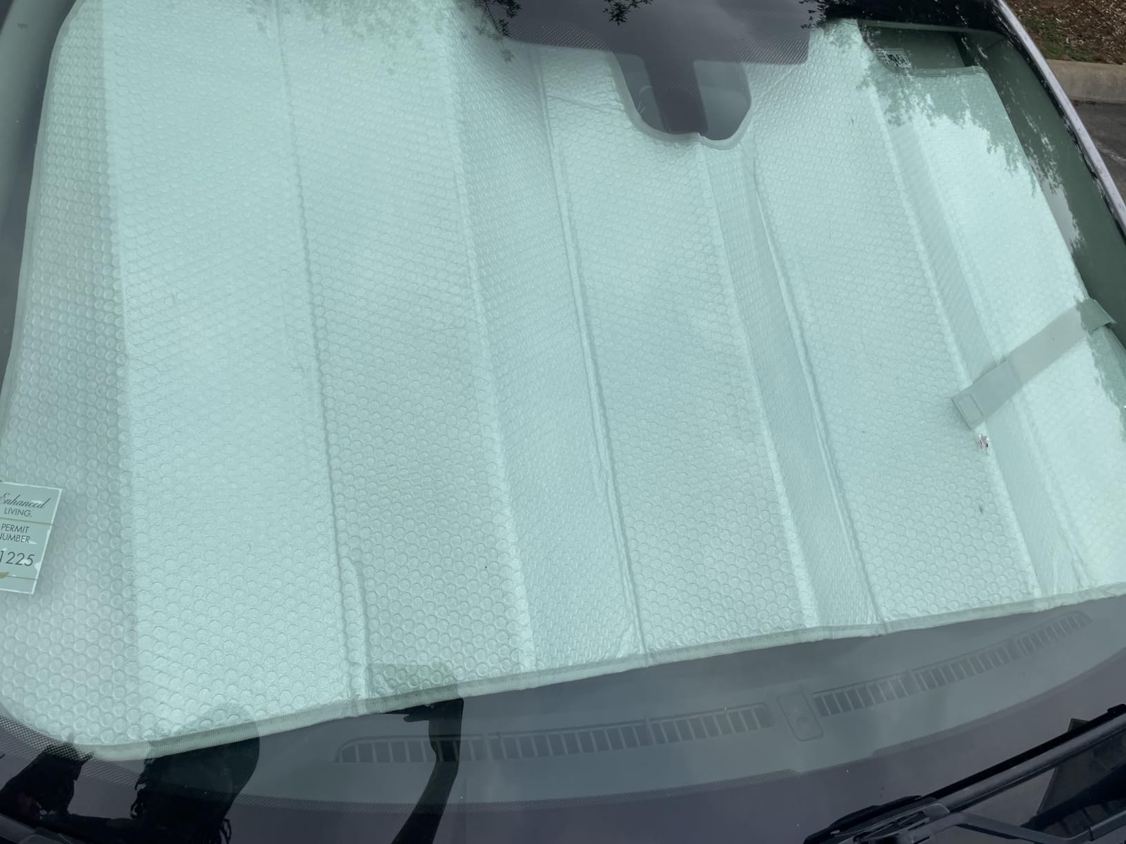 BDK-AS-2511 Front Windshield Shade-Accordion Folding Auto Sunshade for Car Truck SUV-Blocks UV Rays Sun Visor Protector-Keeps Your Vehicle Cool-57 x 27 Inch, Black Glitter customer photo 2