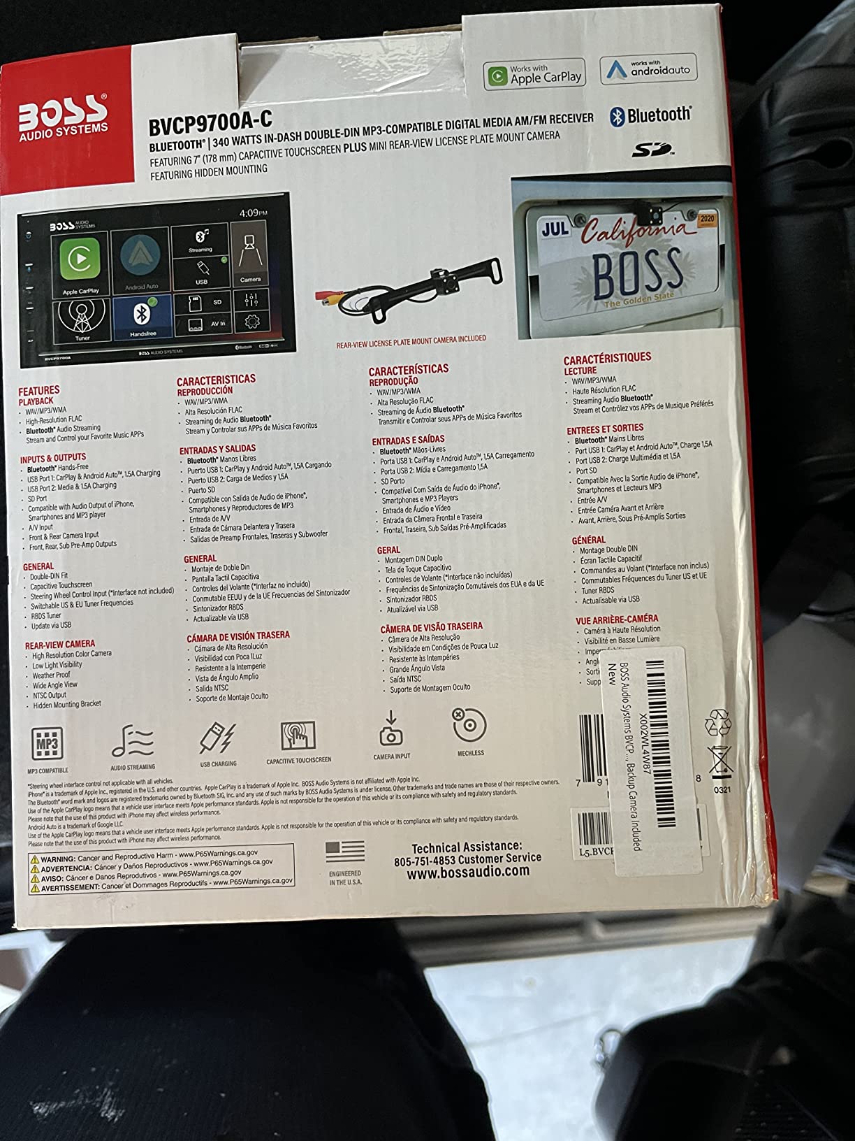 BOSS Audio Systems BVCP9700A-C Car Stereo System - Apple CarPlay, Android Auto, 7 Inch Double Din, Touchscreen, Bluetooth Audio and Calling Head Unit, Radio Receiver, No CD Player, Backup Camera customer photo 2