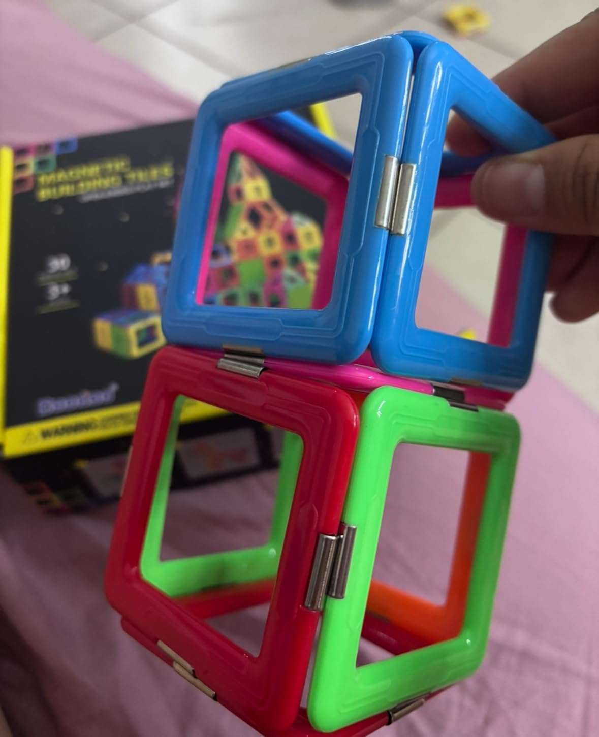 Upgraded Magnetic Blocks Tough Tiles STEM Toys for 3+ Year Old Boys & Girls customer photo 1