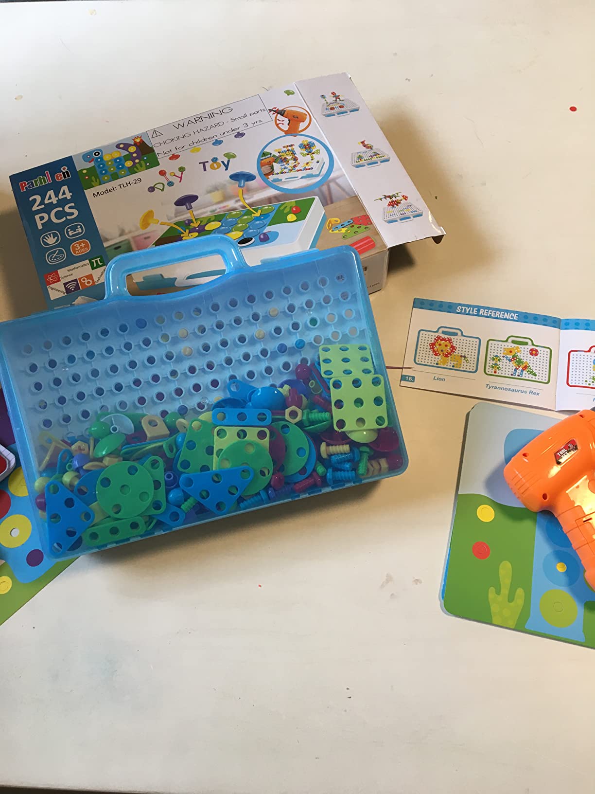 Educational Toys Building Blocks, 244 Pieces Electric Screwdriver DIY Building Toys for Boys and Girls, Educational Construction Building kit for Kids Ages 4 5 6 7 8 9 10 Year Old customer photo 1