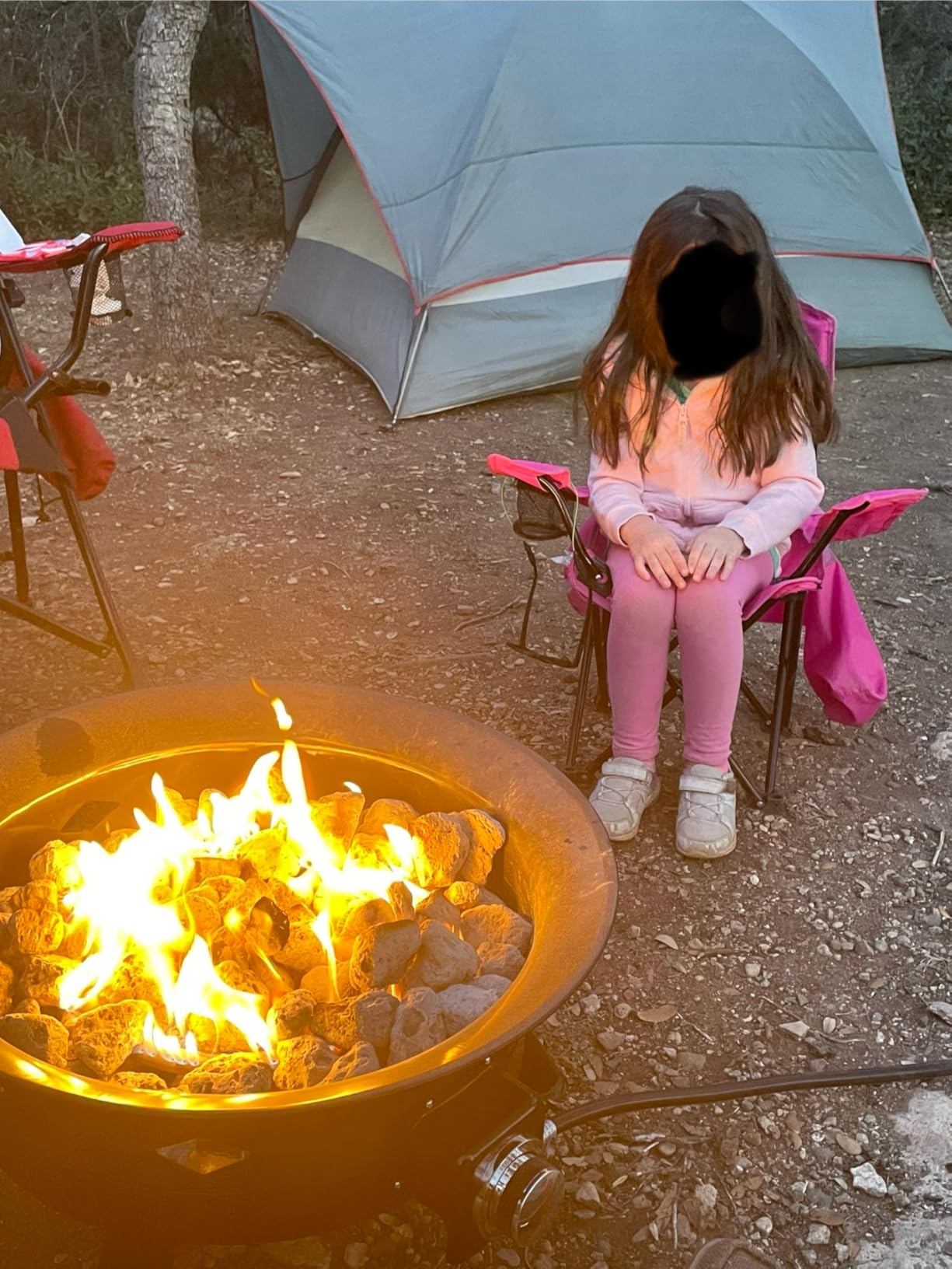 Flame King Smokeless Propane Fire Pit, 19-inch Portable Firebowl, 58K BTU with Self Igniter, Cover, & Carry Straps for RV, Camping, & Outdoor Living customer photo 2