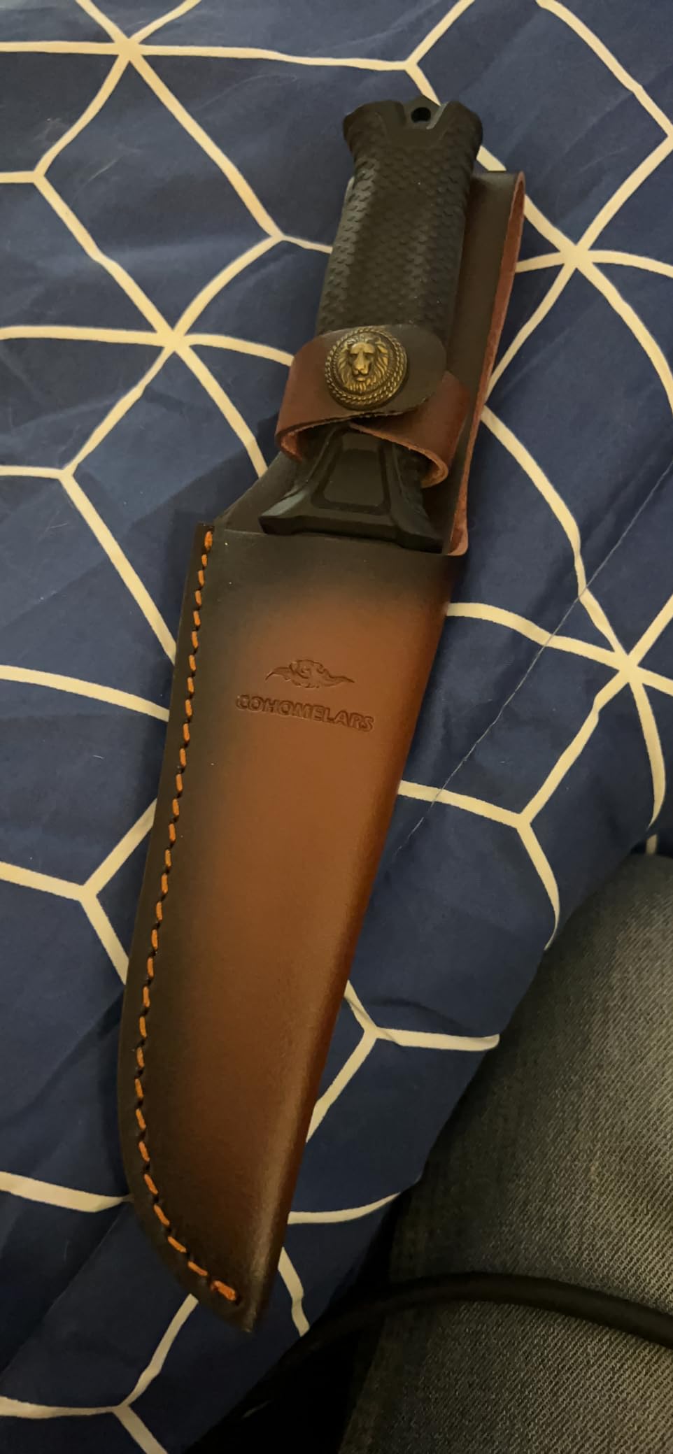 Straight Knife Sheath Fits up to 6.5'' Blade,Hunting Knife Sheath Fixed Blade Sheath Leather Sheaths Knife Holster Leather Sheath Brown customer photo 2