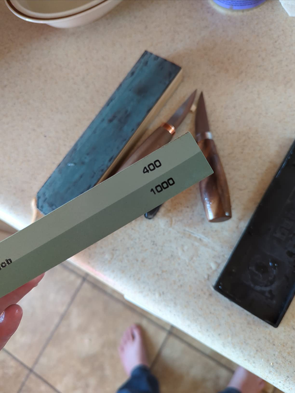 Premium Knife Sharpening Stone Kit with Angle Guide & Flattening Stone customer photo 2