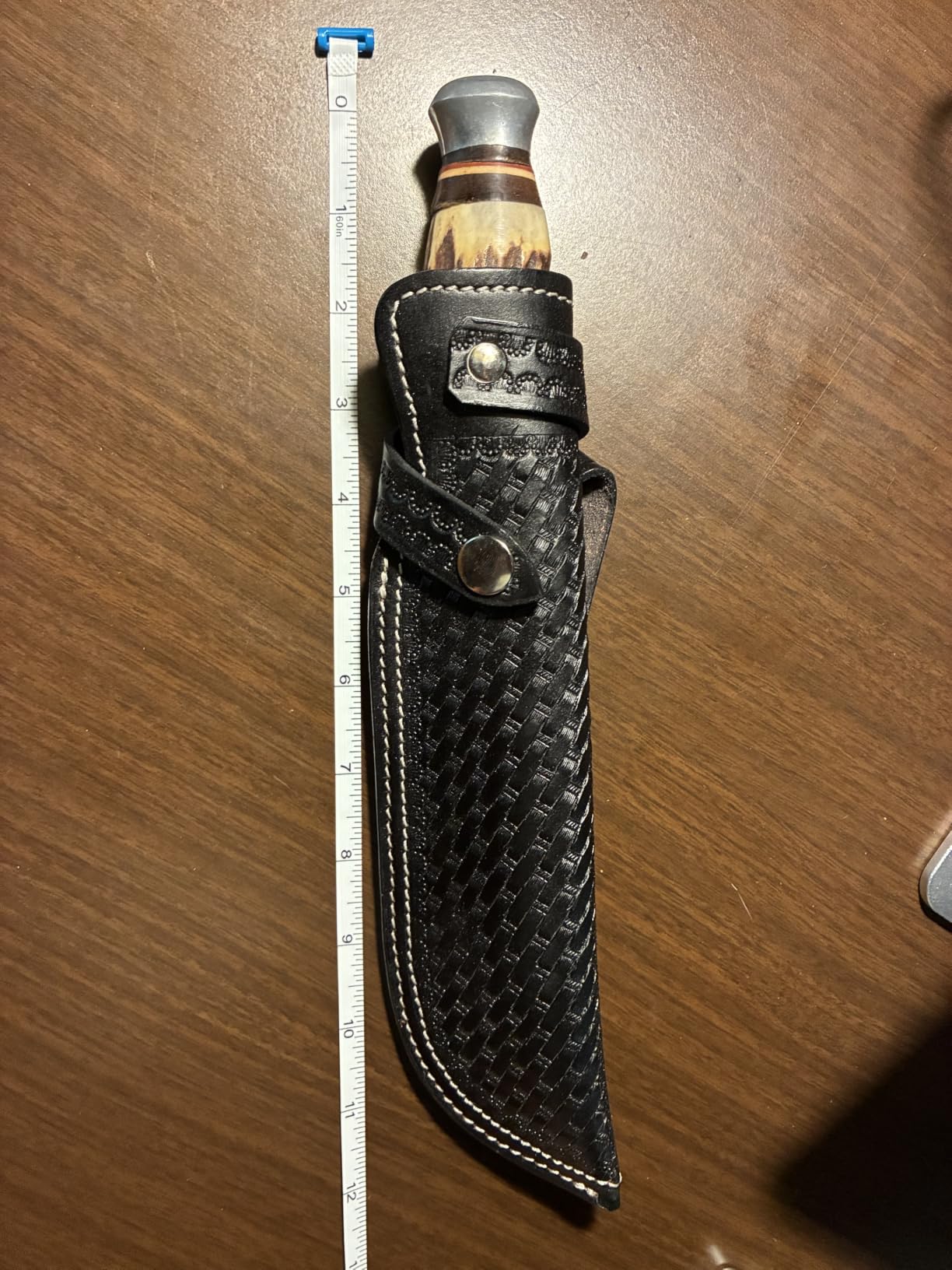 Hulara Genuine Leather Knife Sheath – Handmade Leather Knive Holder with Belt Loop, Fits 4-10