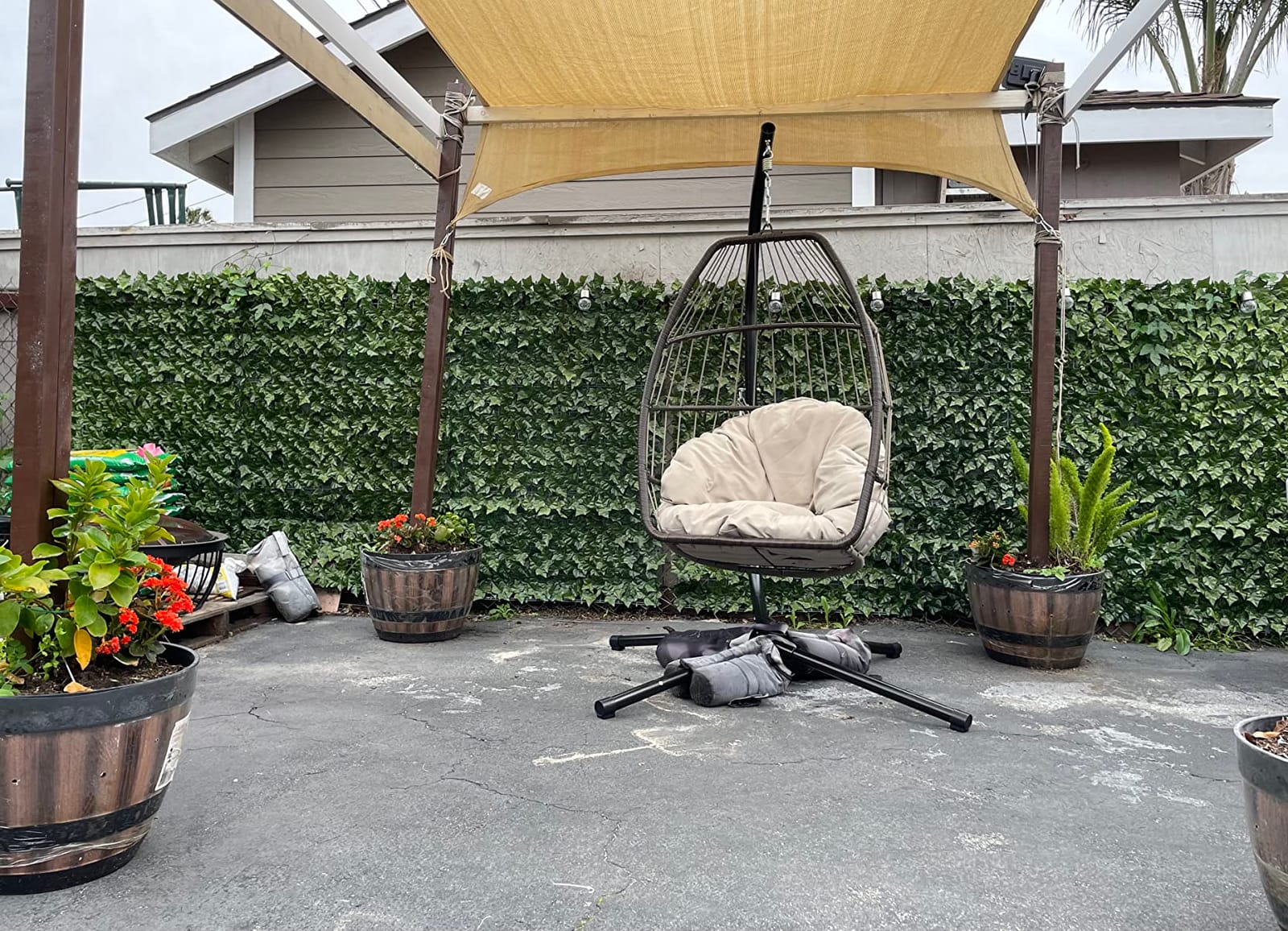 Egg Chair Hammock Chair Basket Chair Hanging Swing Chair UV Resistant Cushion with Stand for Indoor Bedroom Outdoor Garden Backyard customer photo 1