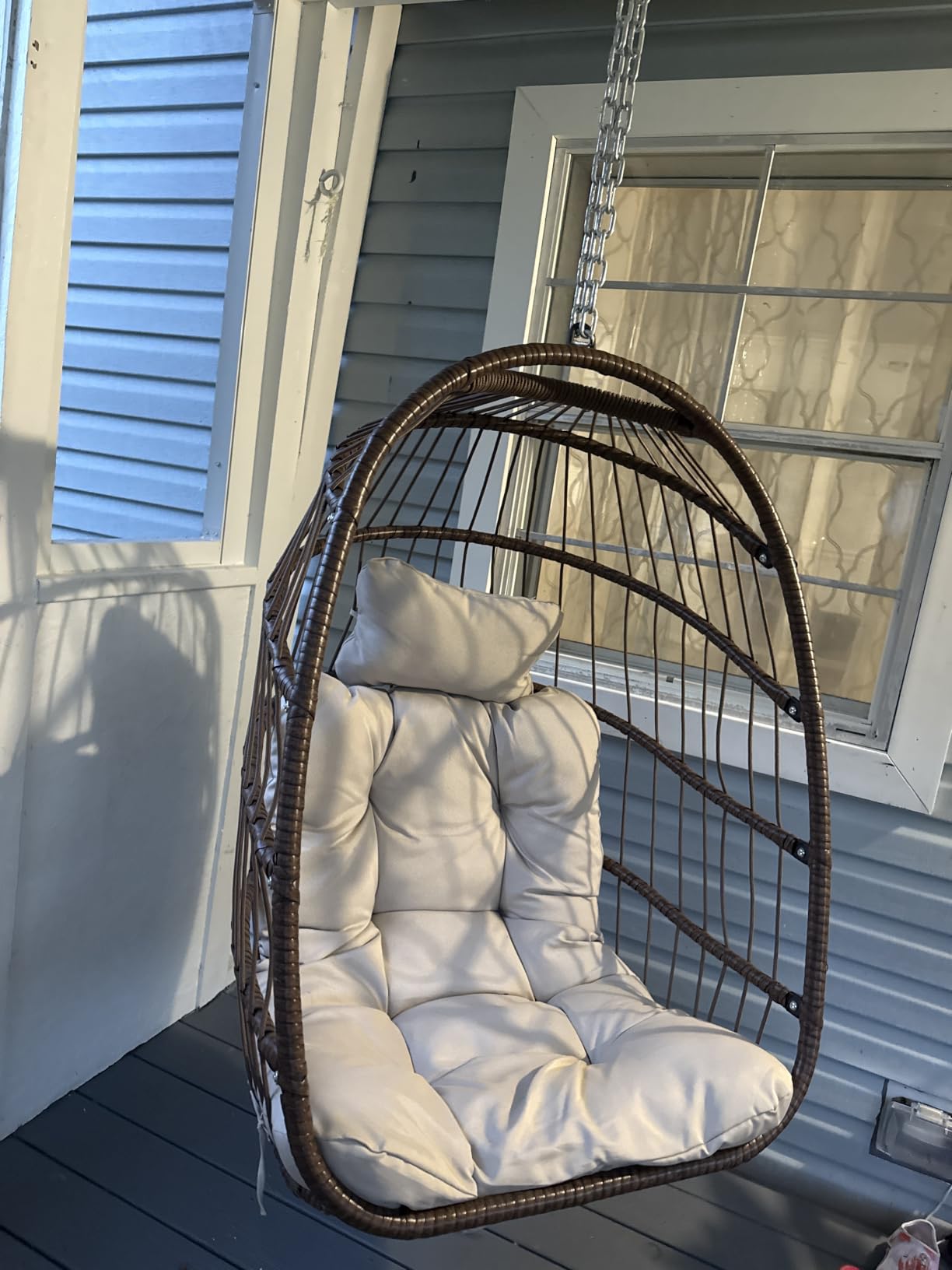 BULEXYARD Foldable Egg Swing Chair Without Stand, Patio Hanging Chair customer photo 1
