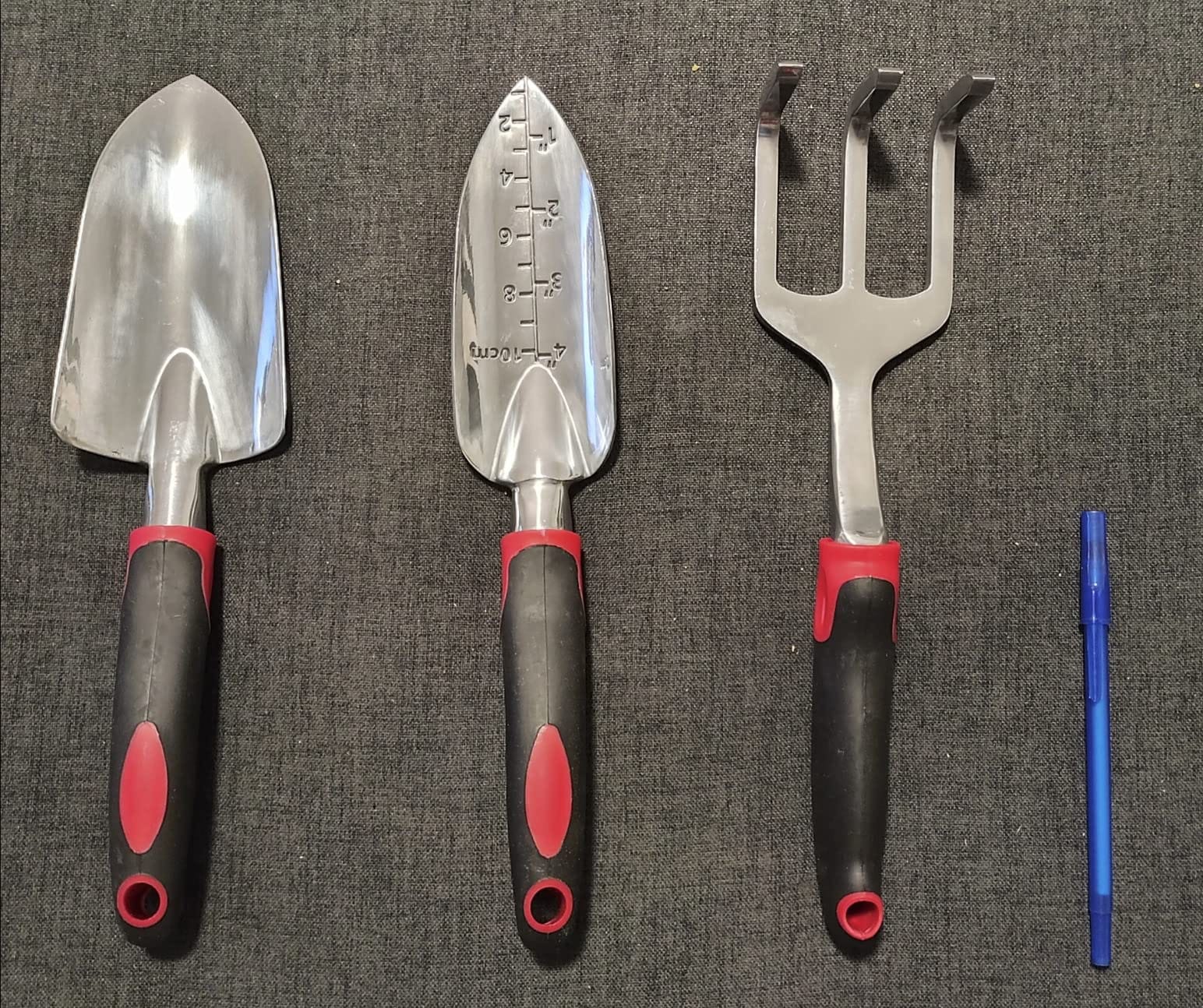 Garden Tool Set, 3 Pieces Aluminum Heavy Gardening Kit Including Hand Shovel, Transplant Shovel and Hand Rake with Soft Rubber Non-Slip Handle, Peoplewholovegardeningenjoy apleasant Experience customer photo 1