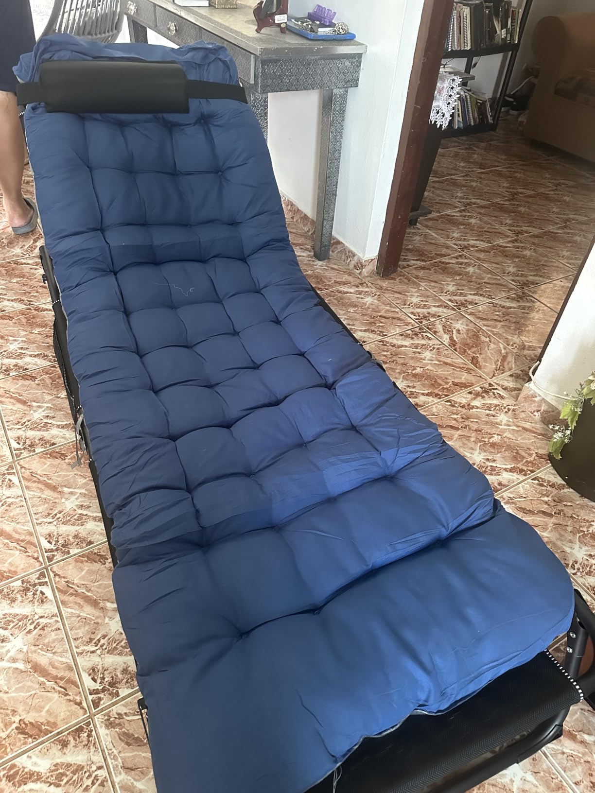 MOPHOTO Folding Tanning Chair, 5-Position Chaise Lounge with Face Hole customer photo 1