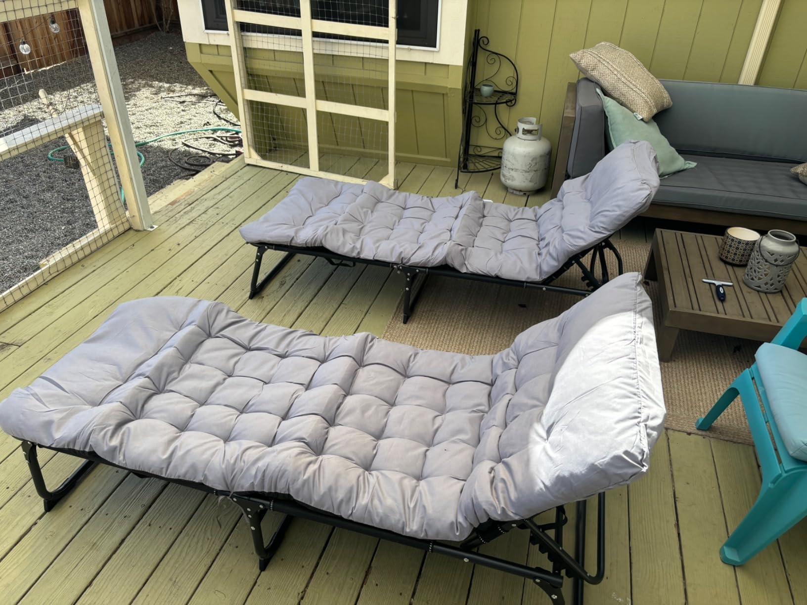 MOPHOTO Folding Tanning Chair, 5-Position Chaise Lounge with Face Hole customer photo 2