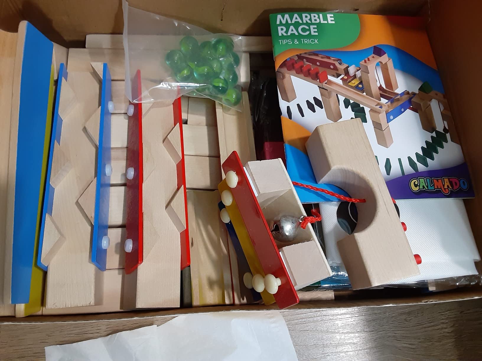 Calmado - 200 pcs Marble Run Wooden Set/Ball Track Set for Kids/Girls/Boys Made of Beech Wood + Bag + Instructions customer photo 2