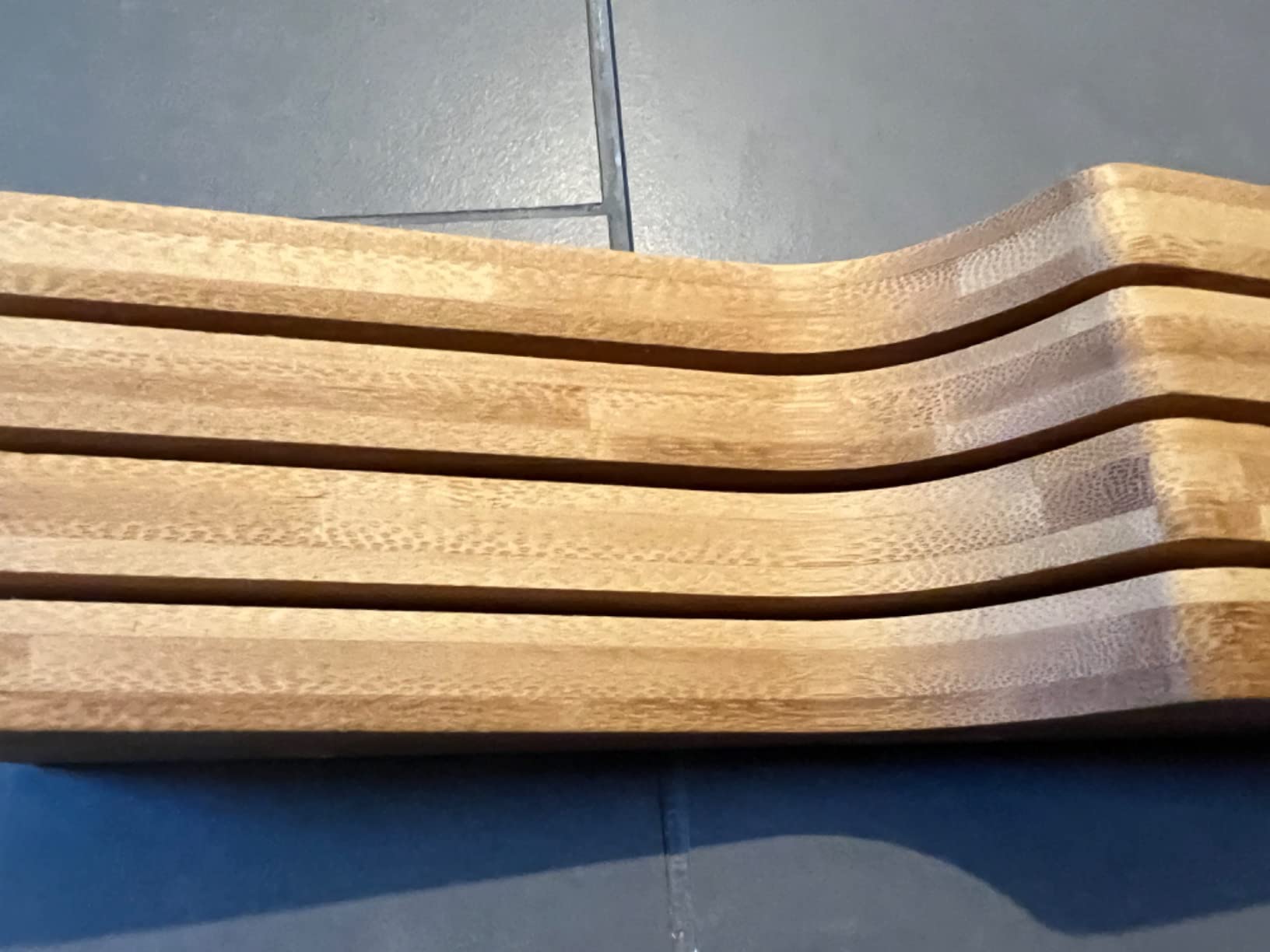 In-Drawer Knife Block Organizer - Bamboo Wood Drawer Knife Organizer-Protecting Knife Organizer Block (Not Included) (Natural, 11 Knives Dock) customer photo 2