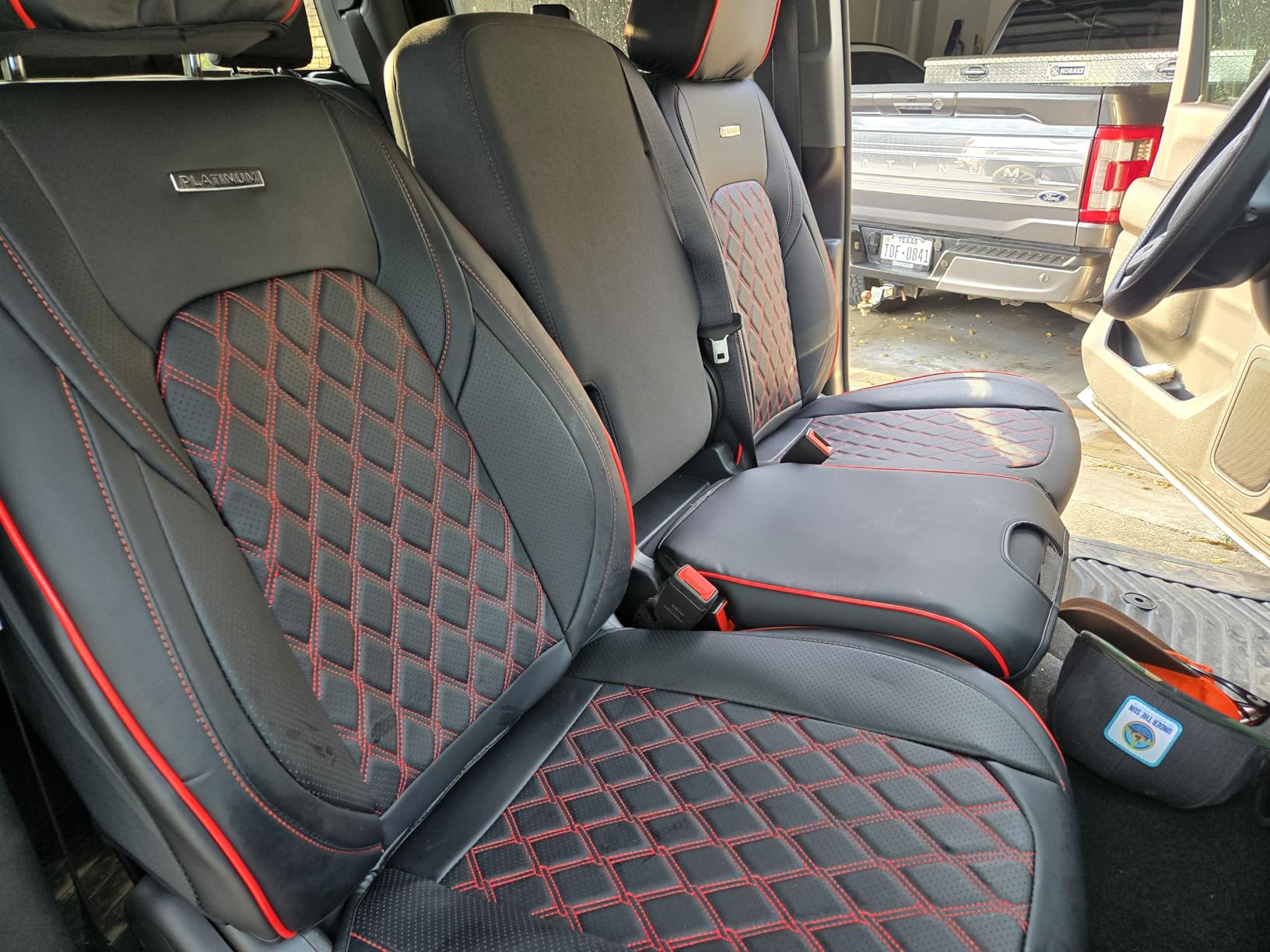 Huidasource Fit for Chevy Silverado Seat Covers, GMC Sierra Seat Covers 2007-2013&2019-2026 1500, 2020-2026 2500HD 3500HD Crew Double Extended Cab, Thickened Nappa Leather Seat Covers for Trucks Black customer photo 2