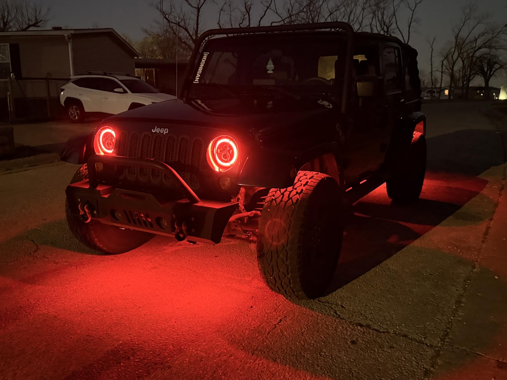 RGB LED Rock Lights Kit, 8 Pods Rock Light for Jeeps Truck Golf Cart ATV UTV RZR SUV Offroad Pickup, Waterproof Multicolor Underglow Kit with APP Remote Control Music Neon Vehicle Underbody Light 12V customer photo 1