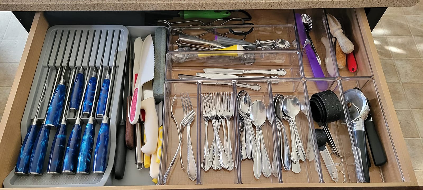 Drawer Knife Organizer Insert with Expandable Tray Save Space customer photo 2