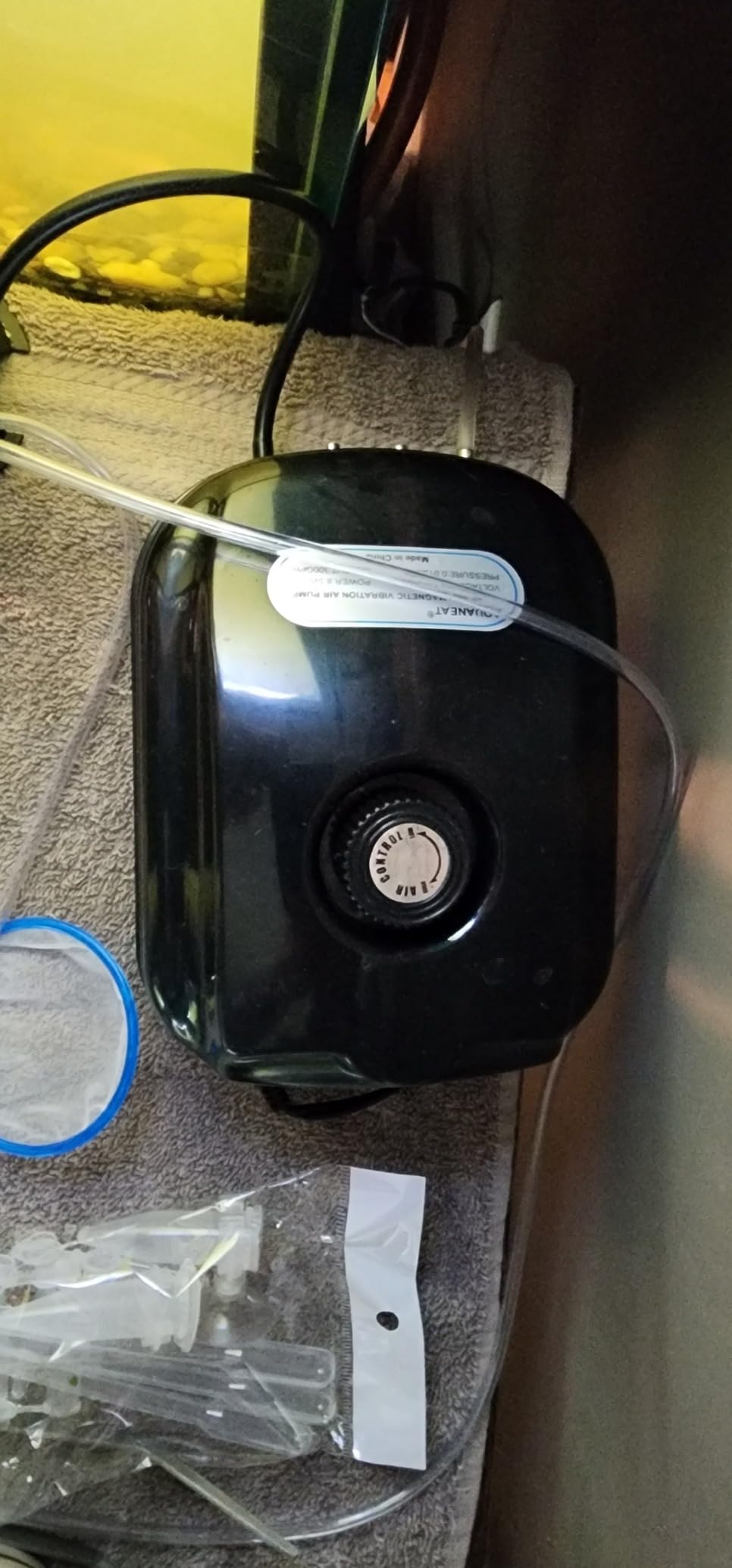 AQUANEAT Aquarium Air Pump 300GPH, for up to 200 Gallon Fish Tank, Powerful Hydroponic Aerator Pump with Tubing, Air Stones, Valves customer photo 2