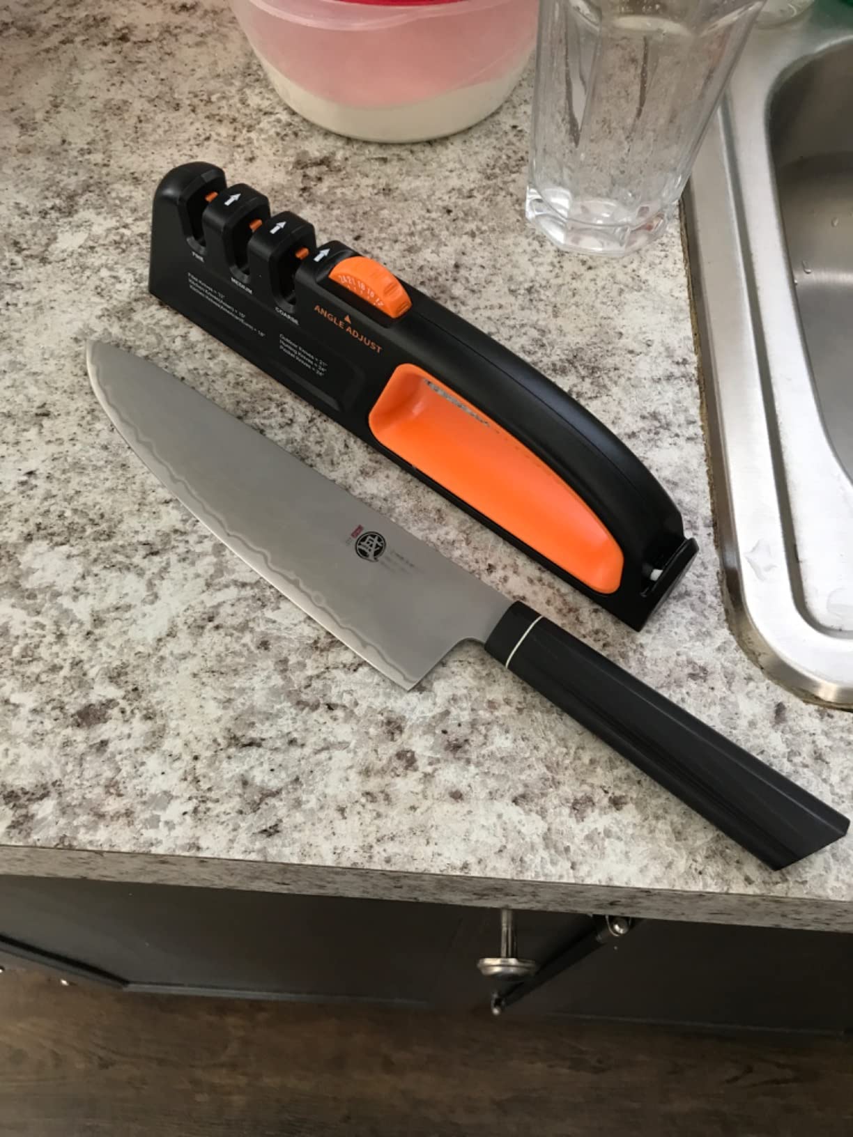 5 Precision Adjust Knife Sharpener- 3-Stage Premium Kitchen Knife Sharpener customer photo 1