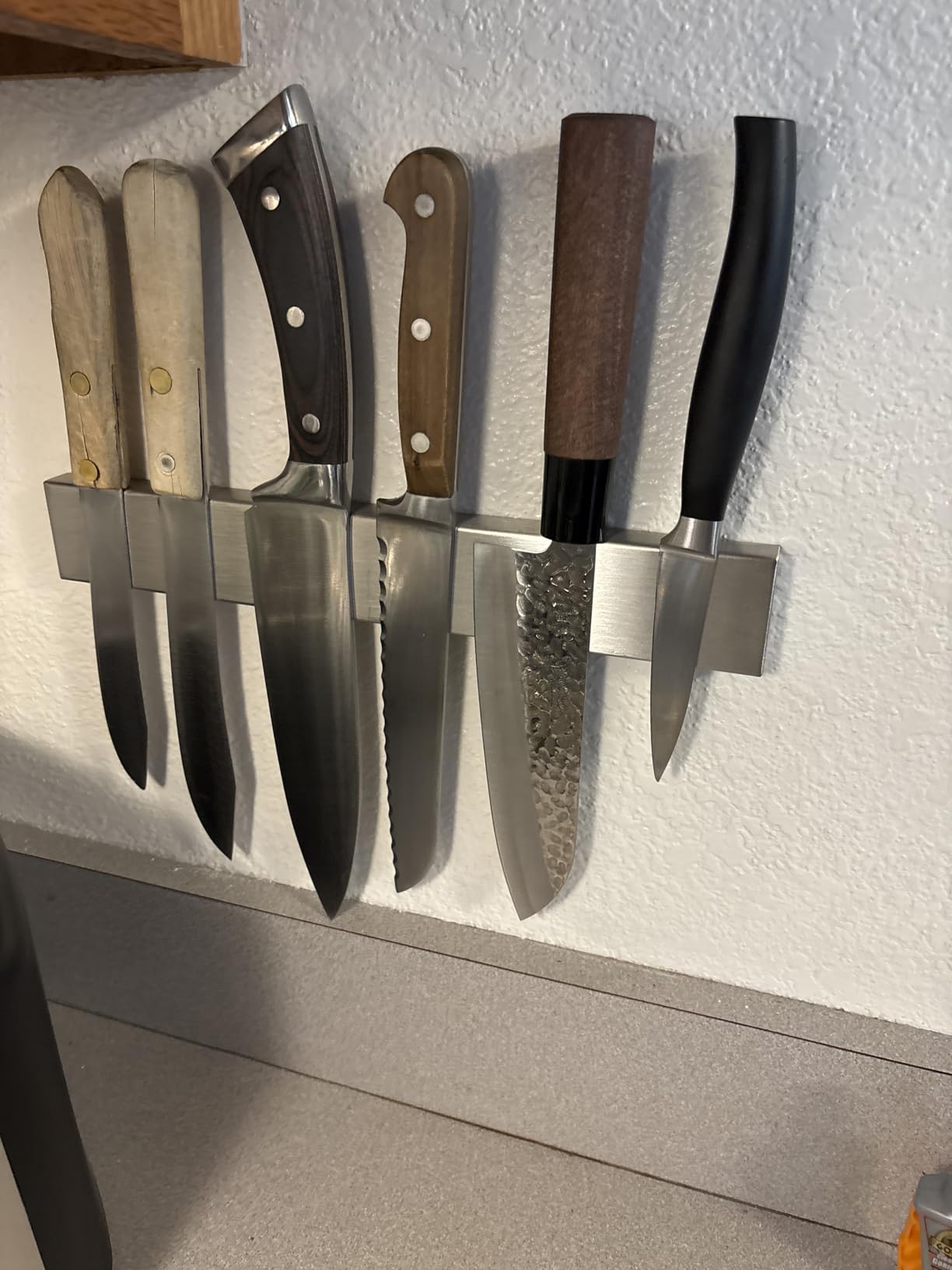 Magnetic Knife Holder for Wall, Knife Magnetic Strip Magnetic Knife Holder for Refrigerator Mount Knife Rack Kitchen Utensil Holder Metal Tool Holder Knife Block Kitchen Organizer Accessories 9.7 Inch customer photo 2