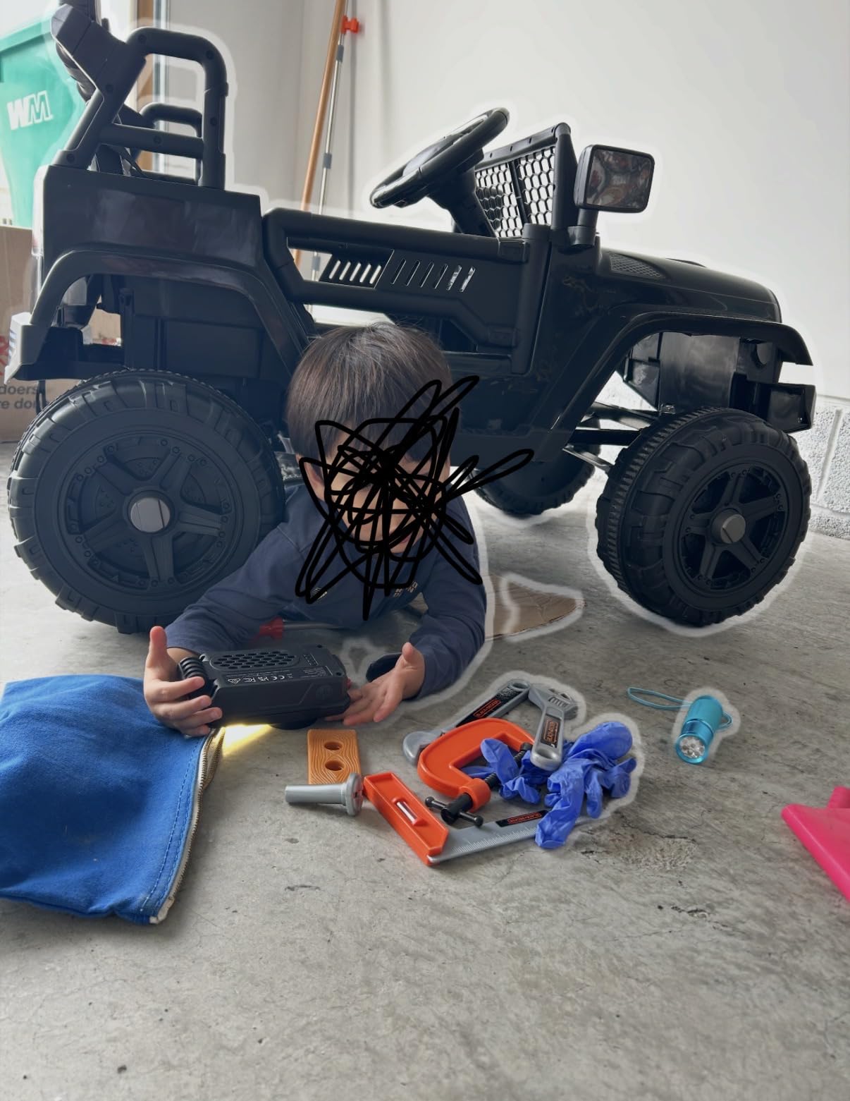 OLAKIDS Kids Ride On Truck, 12V Electric Vehicle Jeep Car with Remote Control, Toddlers Battery Powered Toy with 2 Speeds, Spring Suspension, Double Open Doors, LED Lights, Music, TF,USB, Mp3 (Garnet) customer photo 1