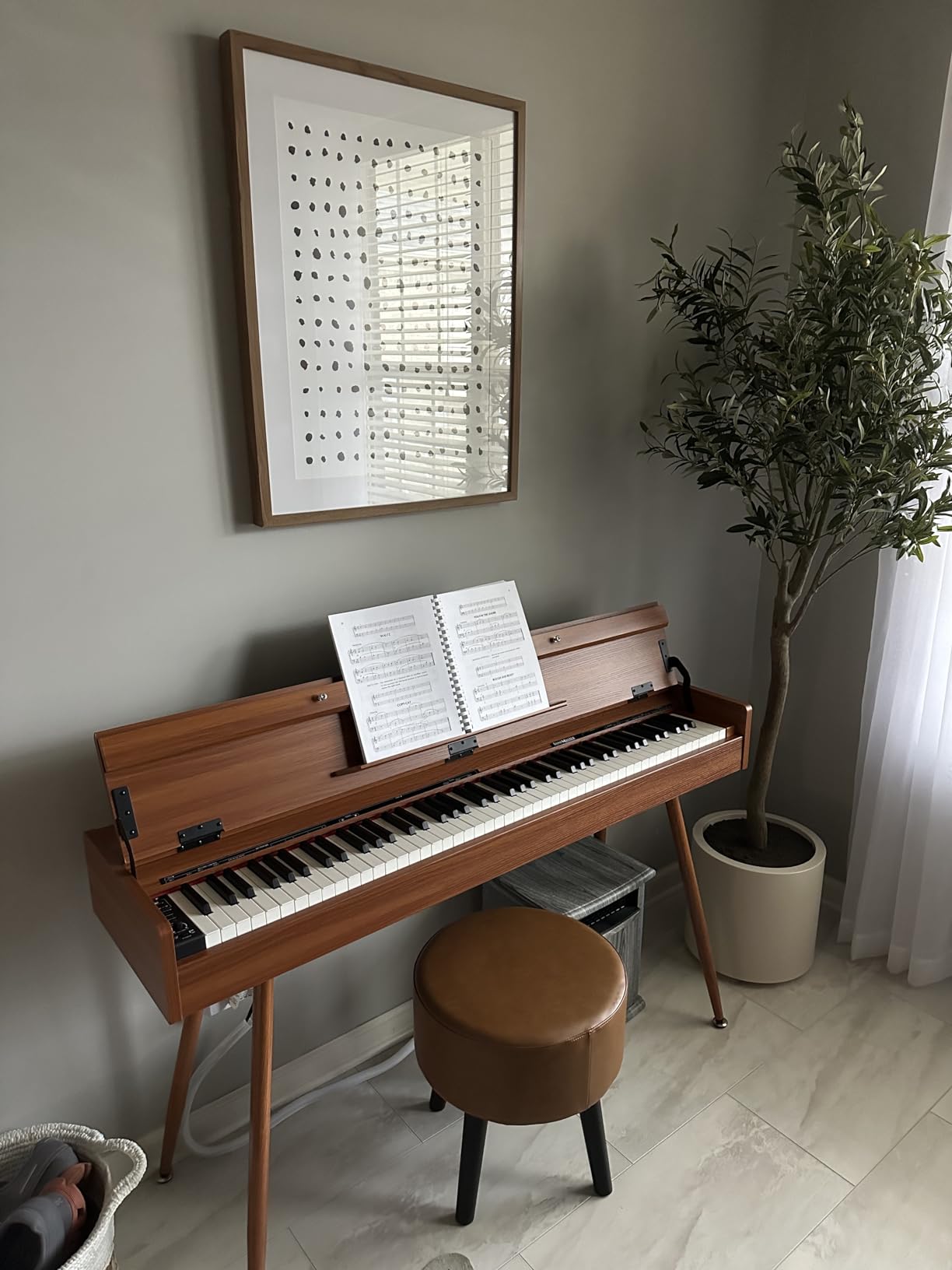 UISCOM 88 Key Weighted Home Digital Piano,Wooden Desk Keyboard,Triple-Pedal customer photo 2